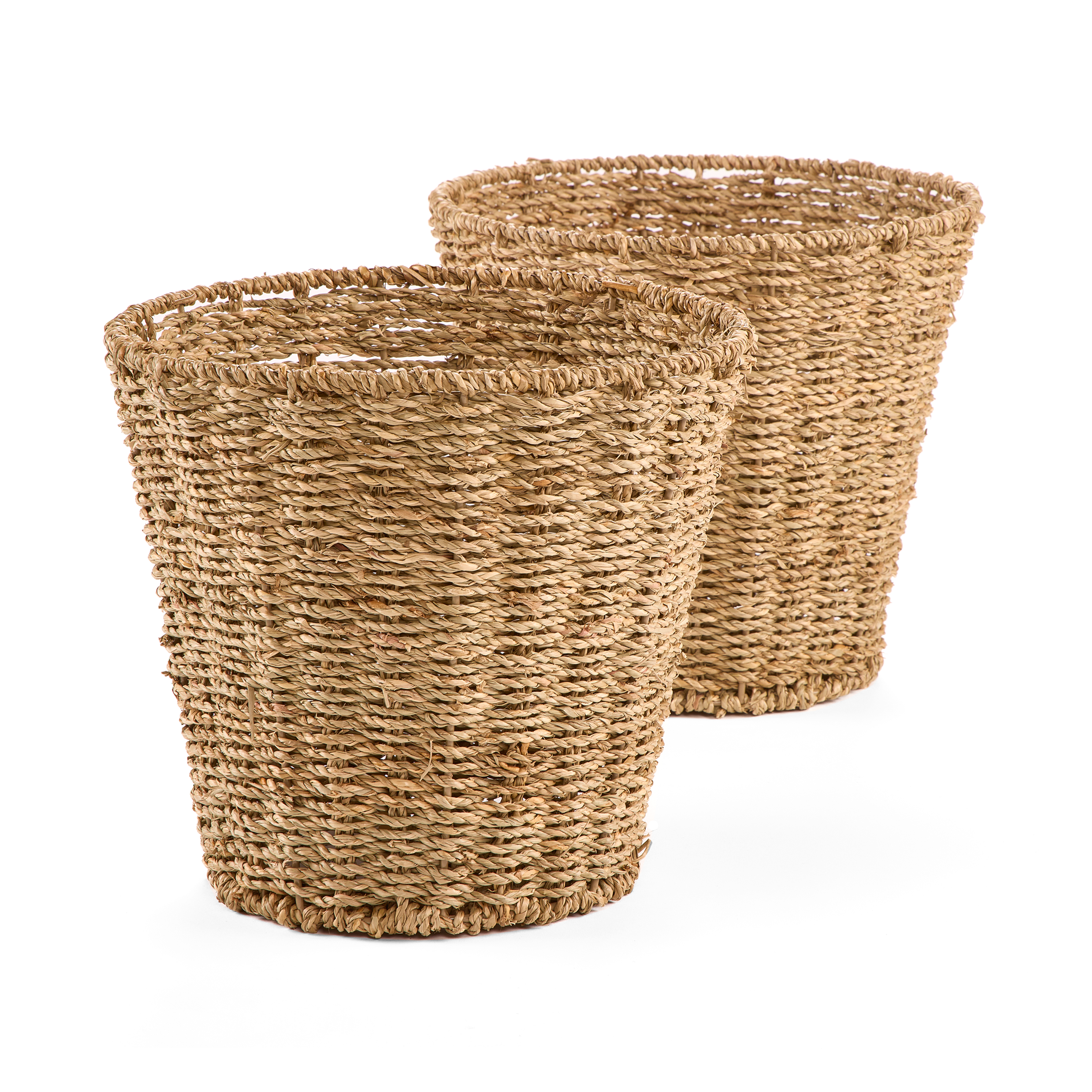 Seagrass Waste Paper Bins – Set Of 2