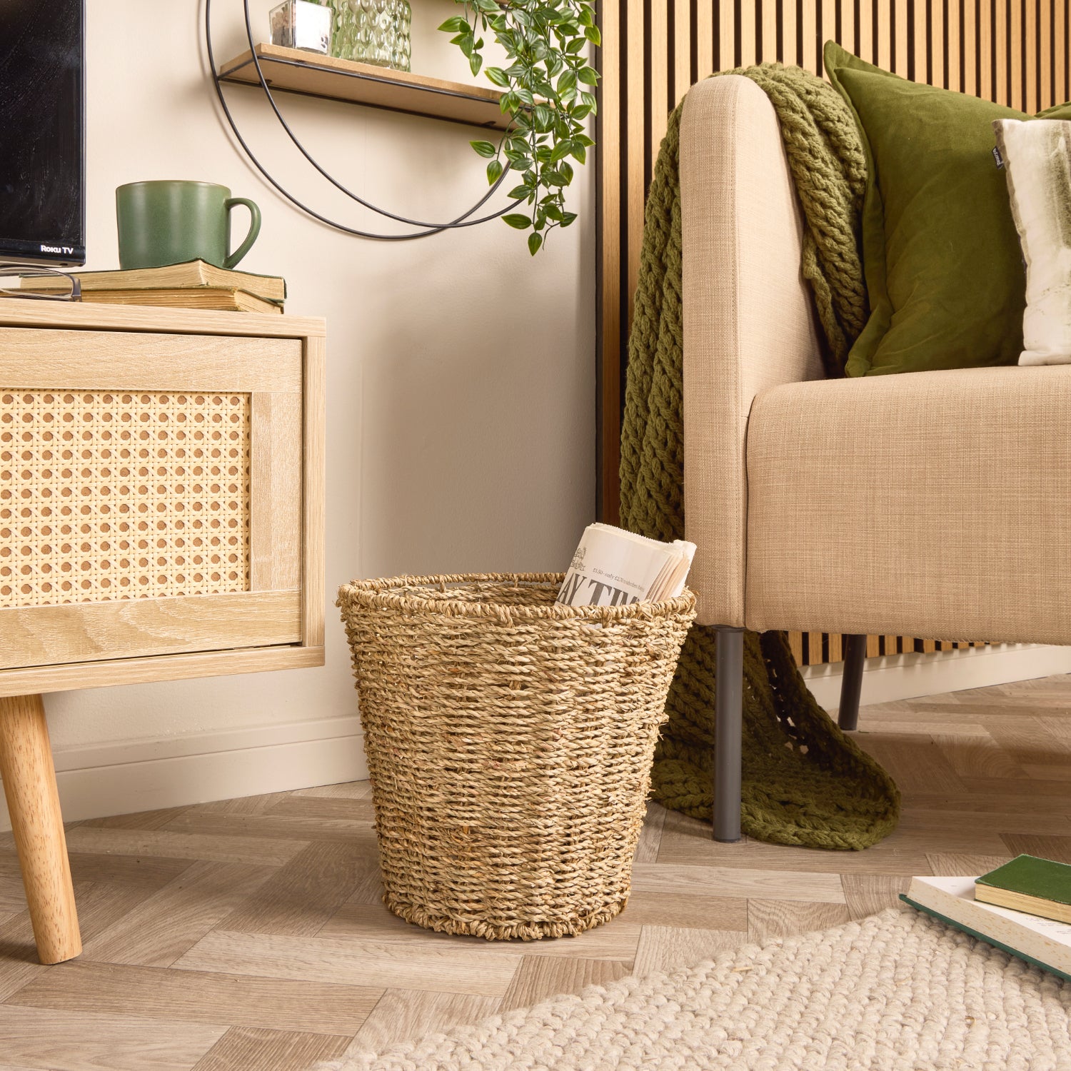 Seagrass Waste Paper Bins – Set Of 2