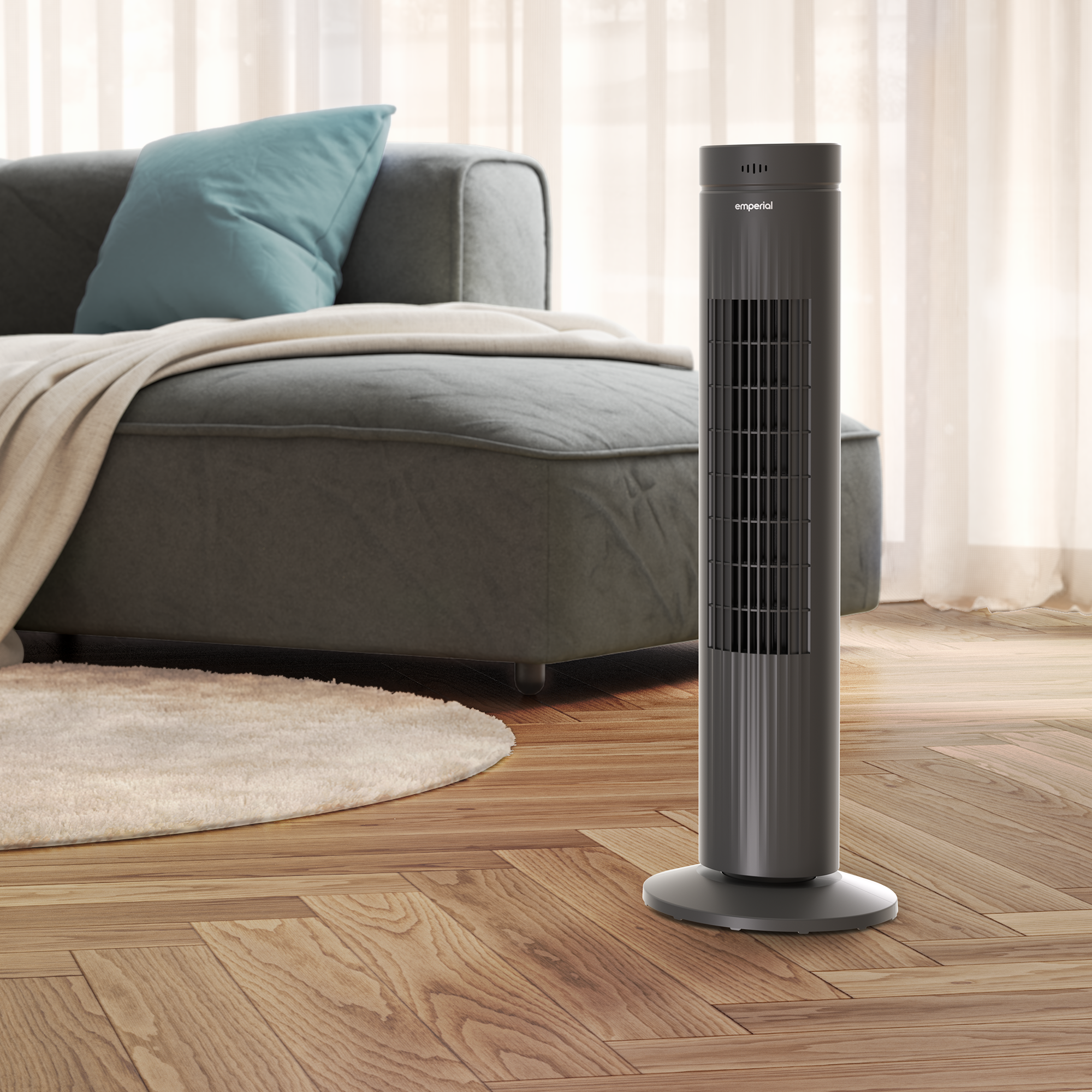 30" Oscillating Tower Fan - Grey