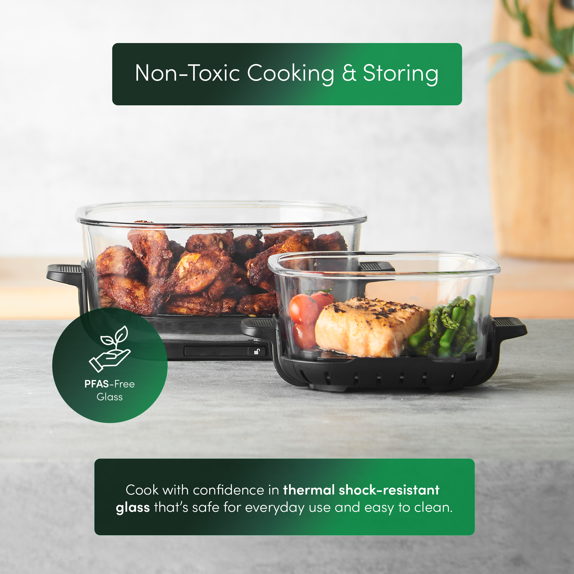 Cooksy™ 4-in-1 Portable Glass Air Fryer - Blue