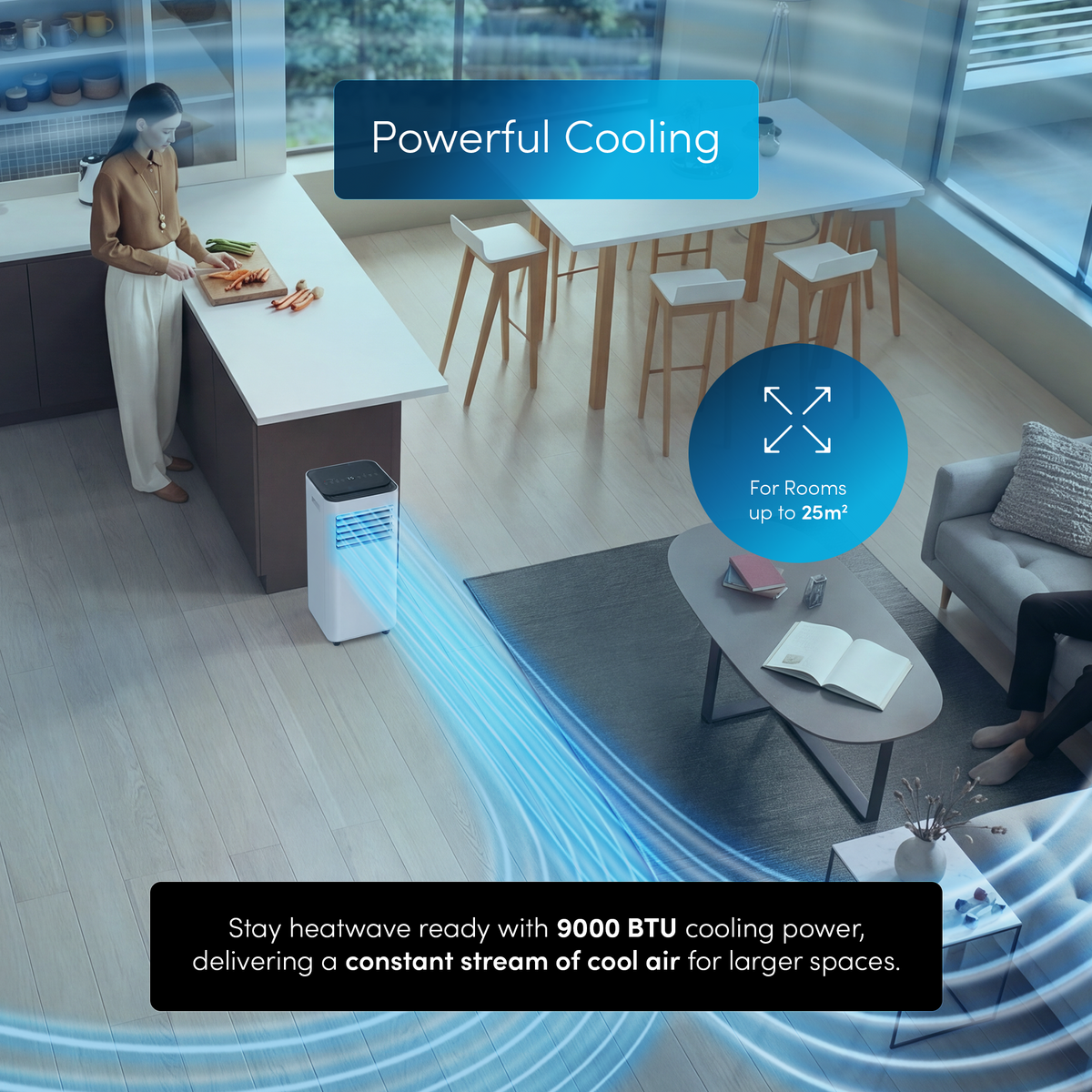 9000 BTU 4-in-1 Portable Air Conditioner Unit