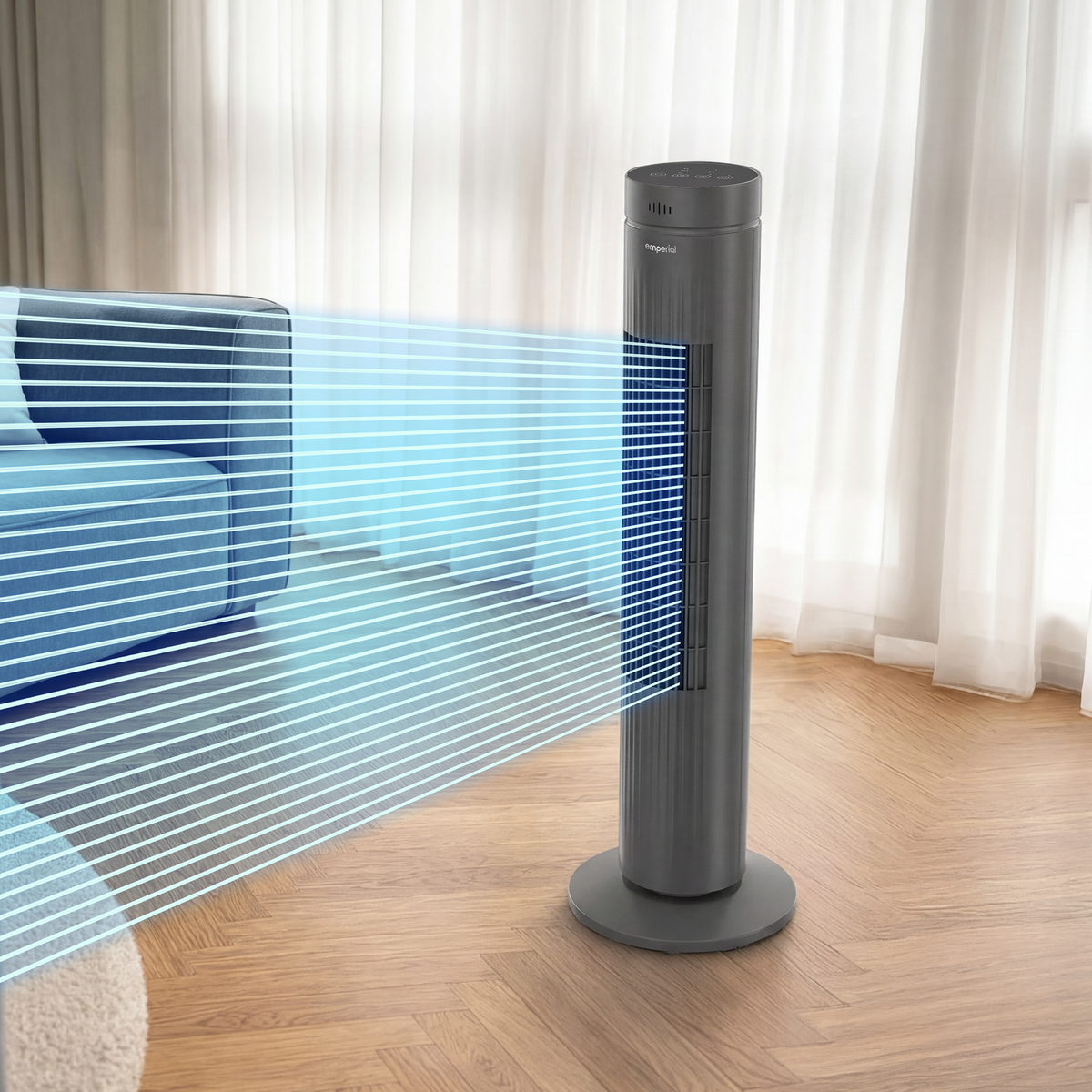 30" Oscillating Tower Fan - Grey