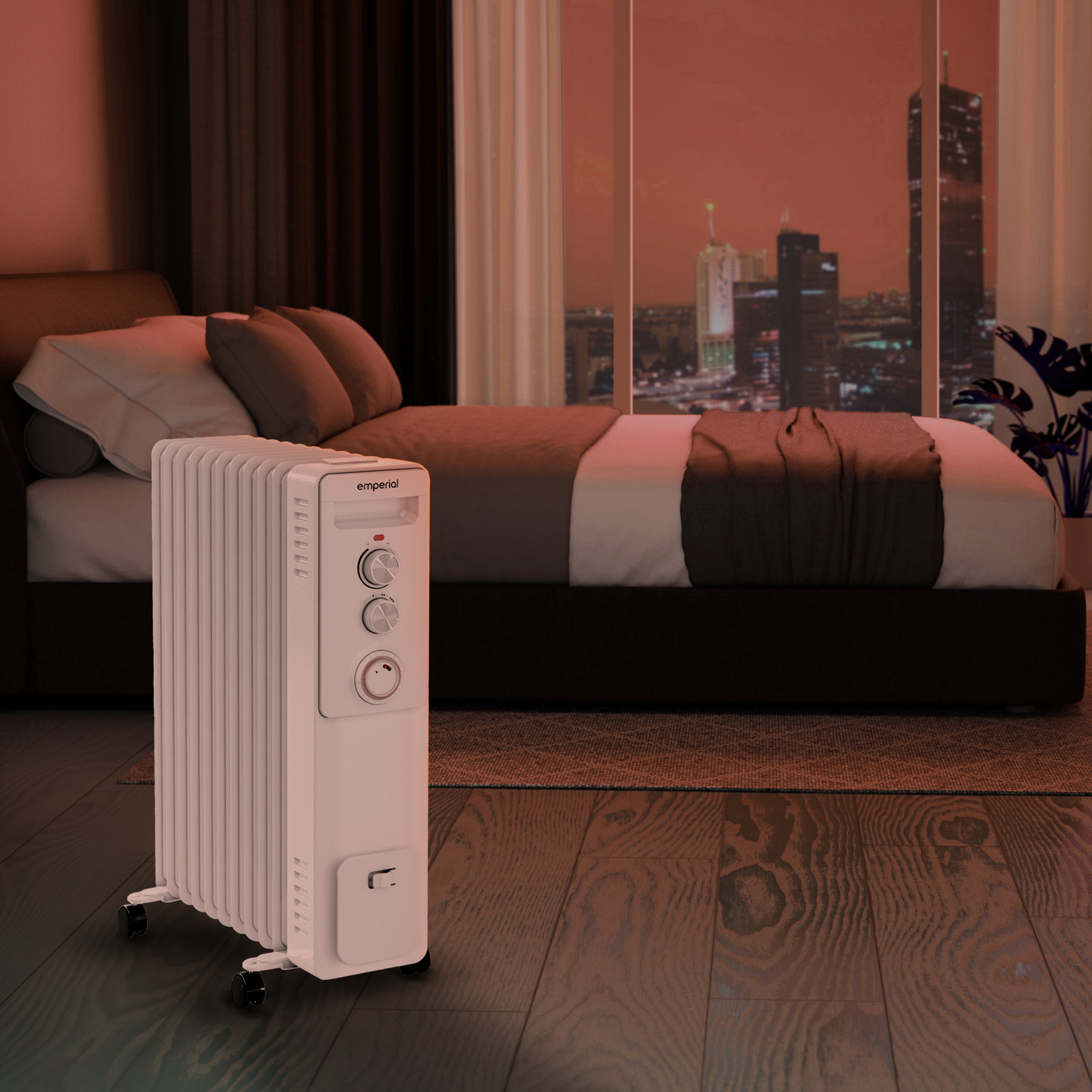 Oil Filled Radiator Heater with 11 Fins 2500W - White