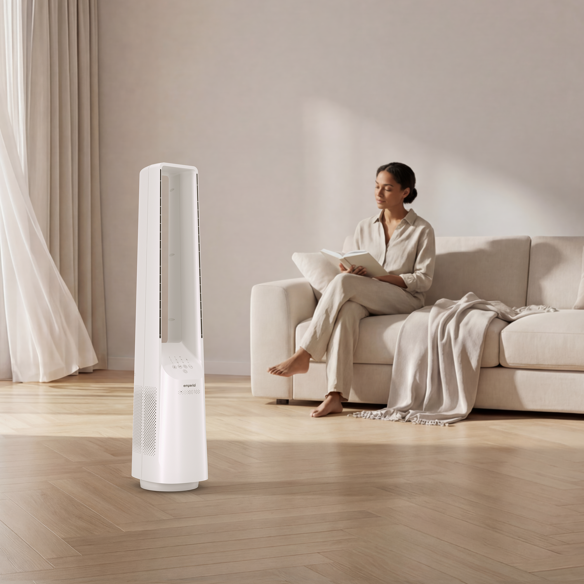40" Bladeless Tower Fan - White
