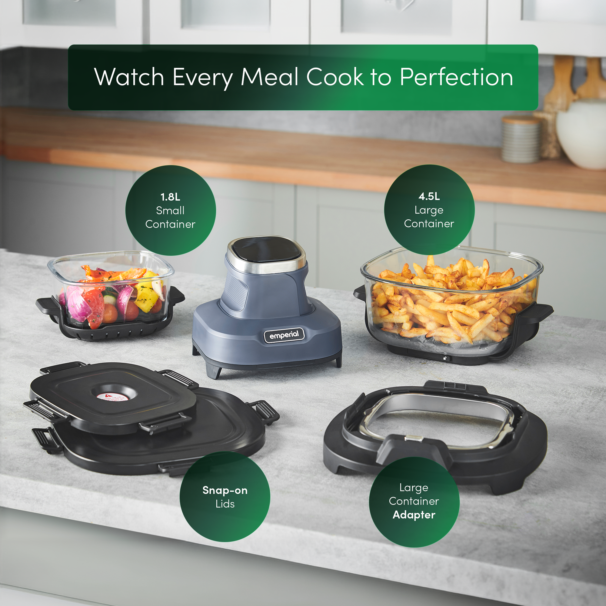 Cooksy™ 4-in-1 Portable Glass Air Fryer - Blue