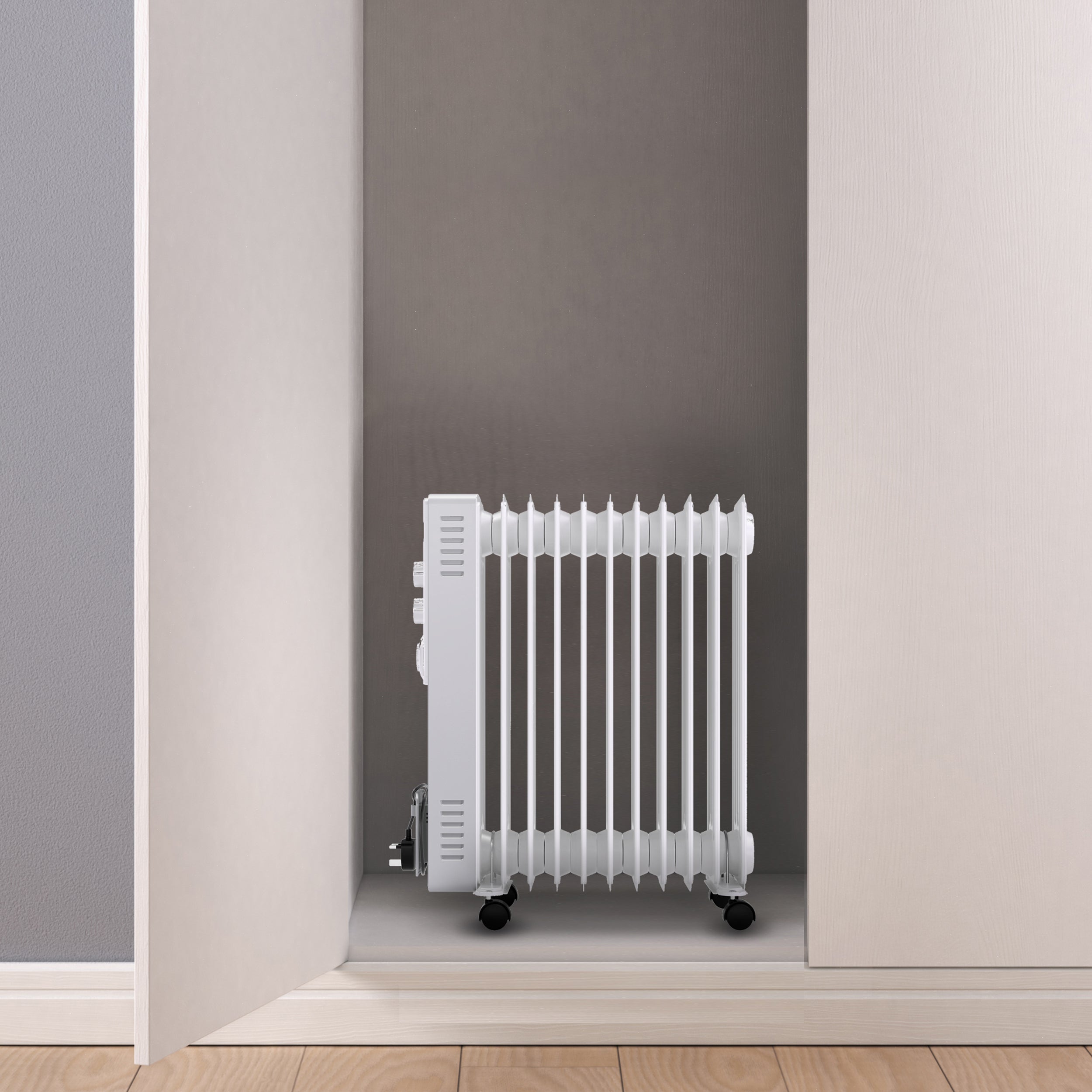 Oil Filled Radiator Heater with 11 Fins 2500W - White