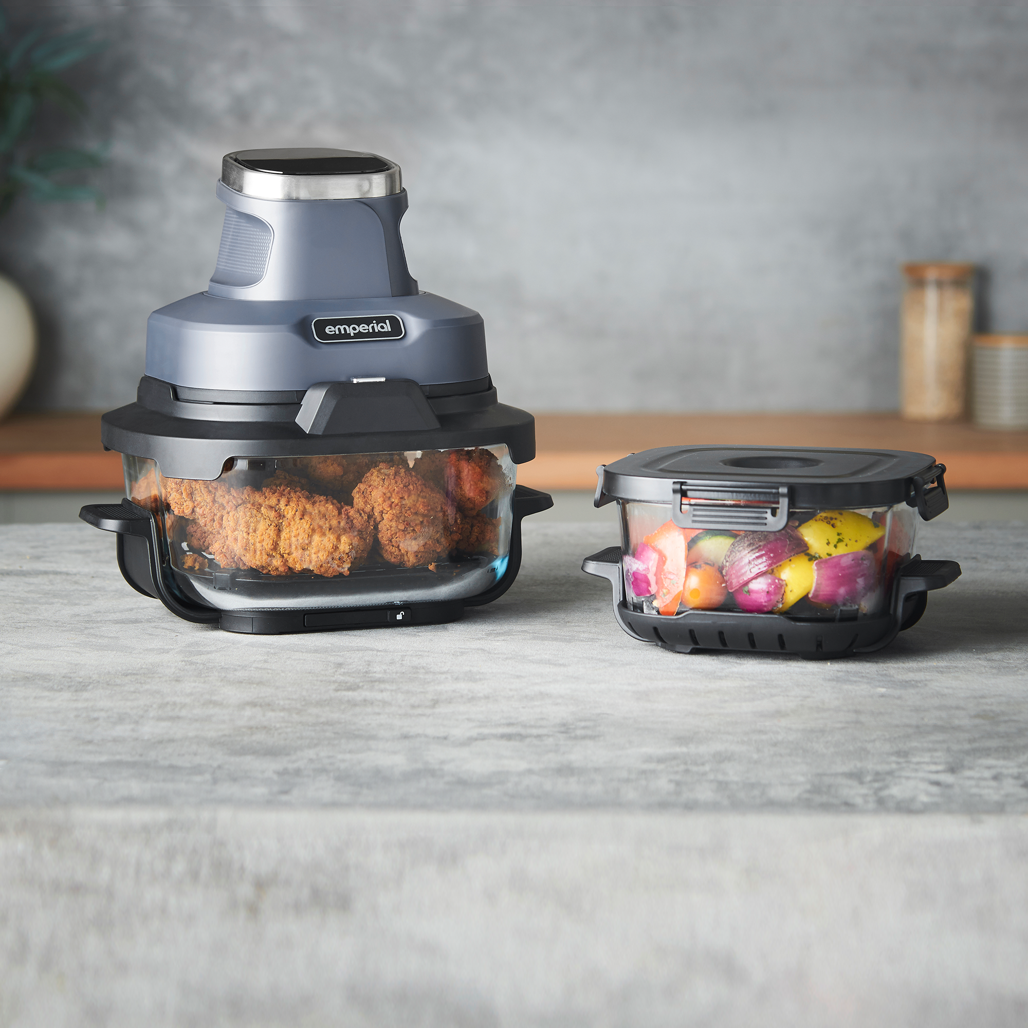 Cooksy™ 4-in-1 Portable Glass Air Fryer - Blue