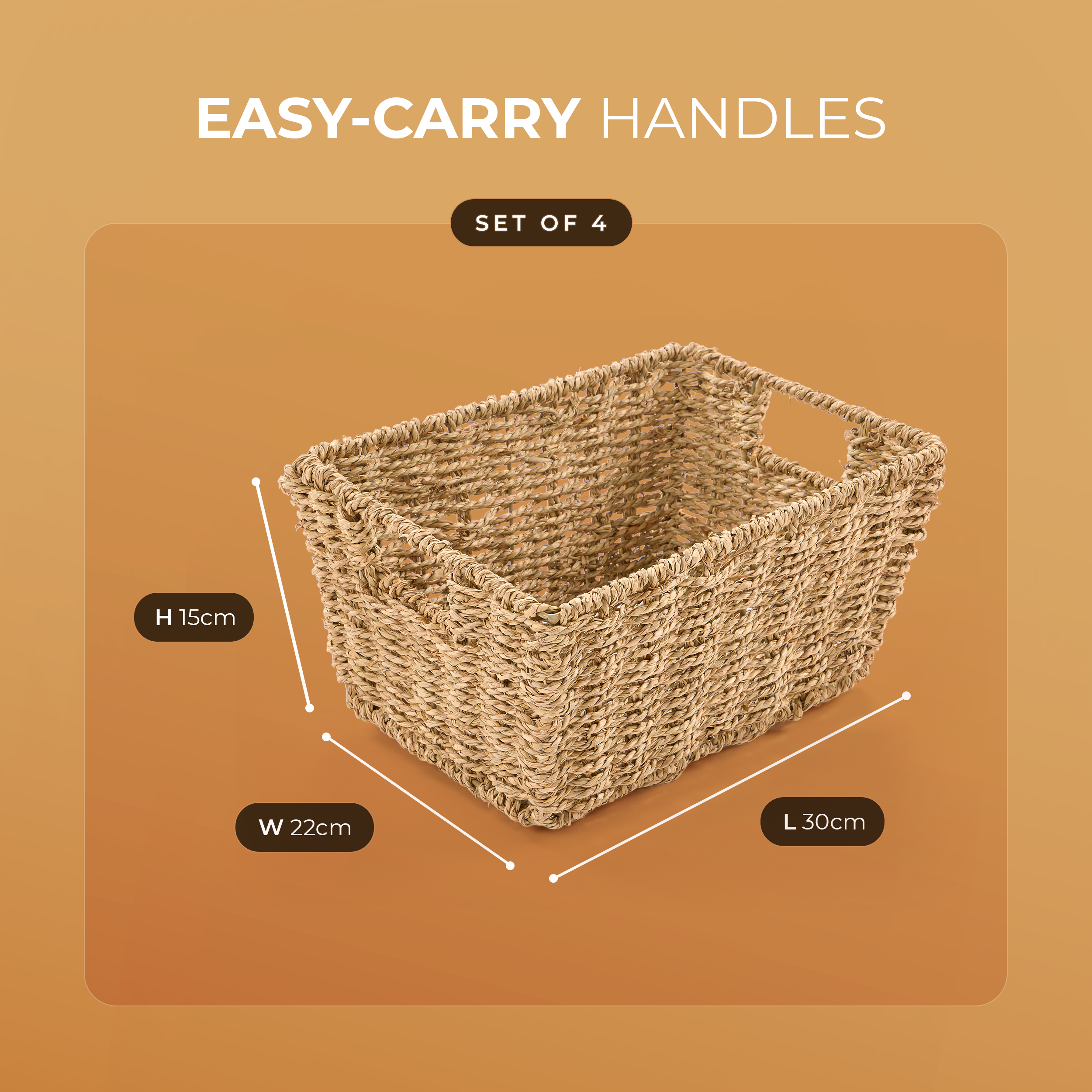 Seagrass Storage Baskets – Set of 4