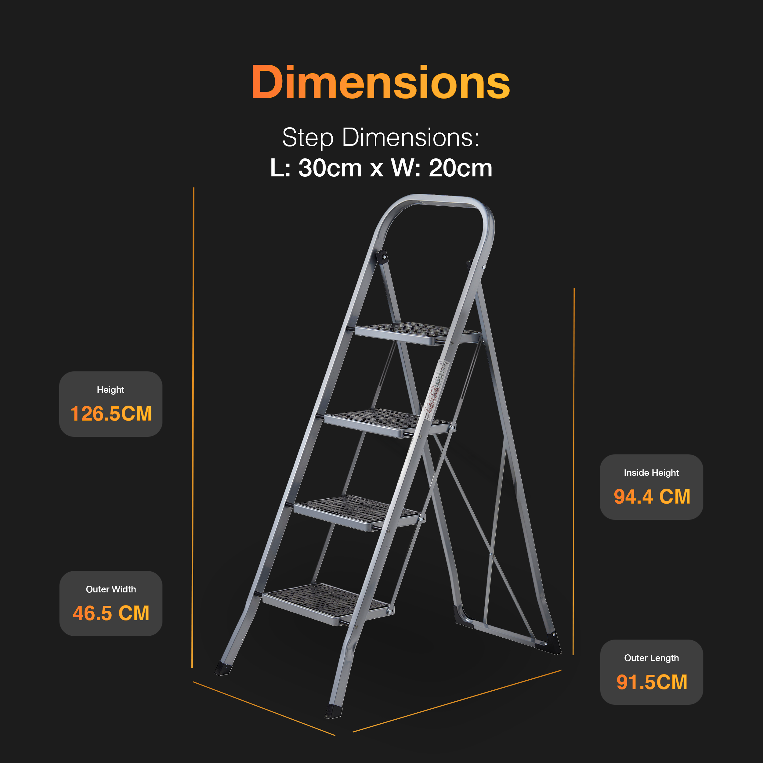 4 Step Steel Ladder