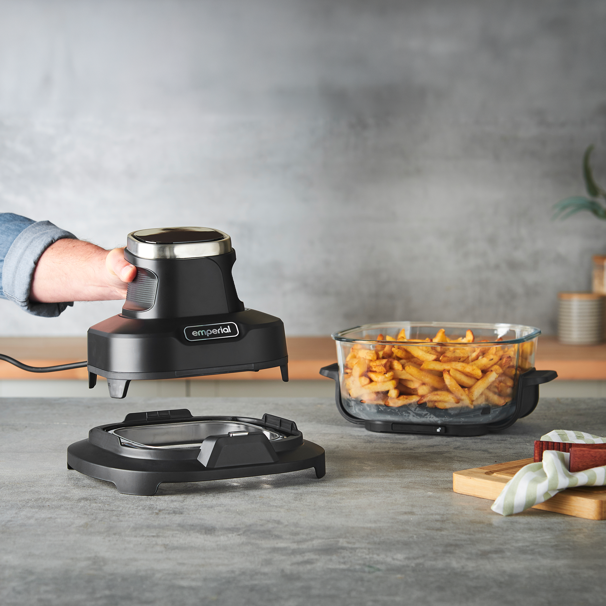 Cooksy™ 4-in-1 Portable Glass Air Fryer - Black