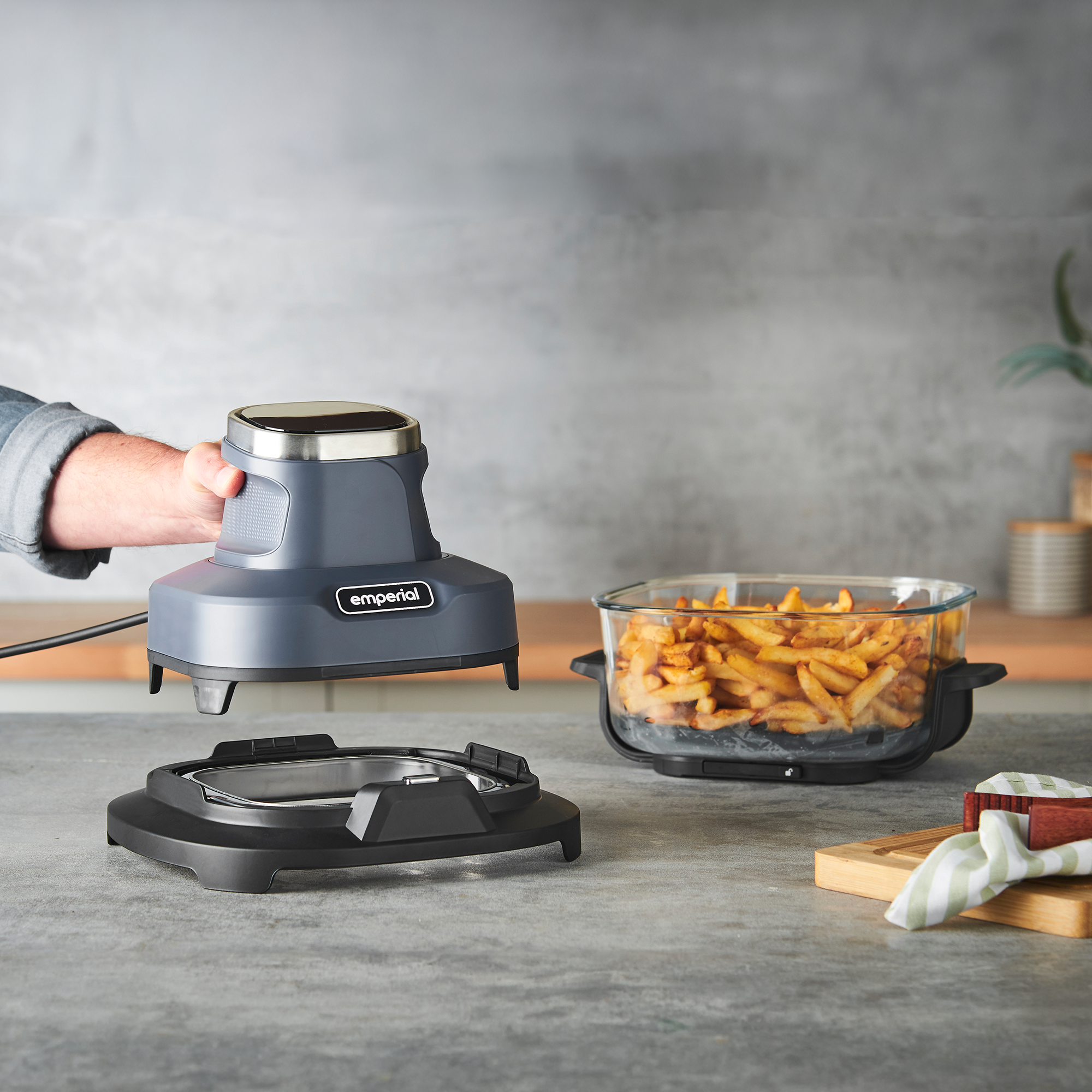Cooksy™ 4-in-1 Portable Glass Air Fryer - Blue