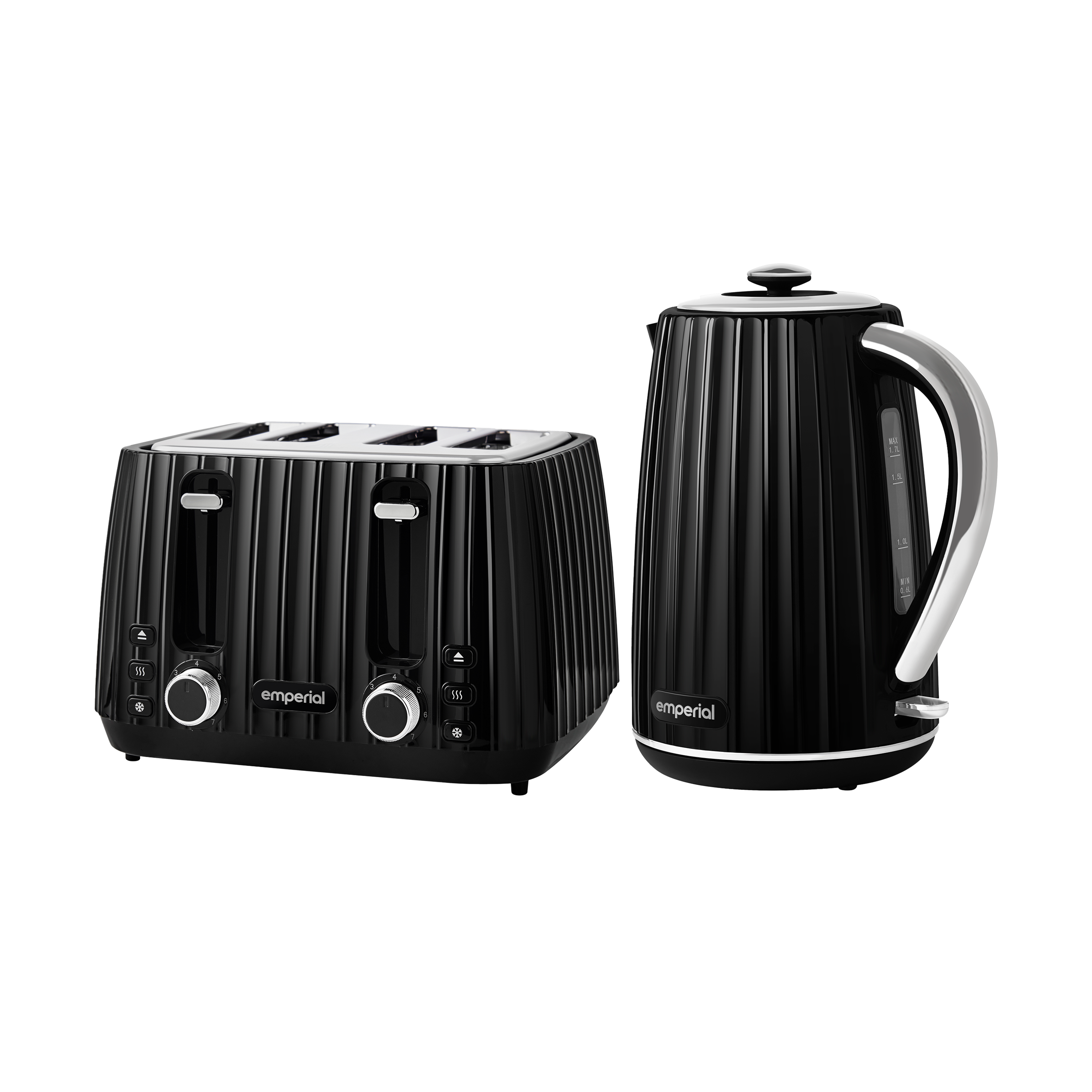 Flow Kettle & 4 Slice Toaster Set - Black