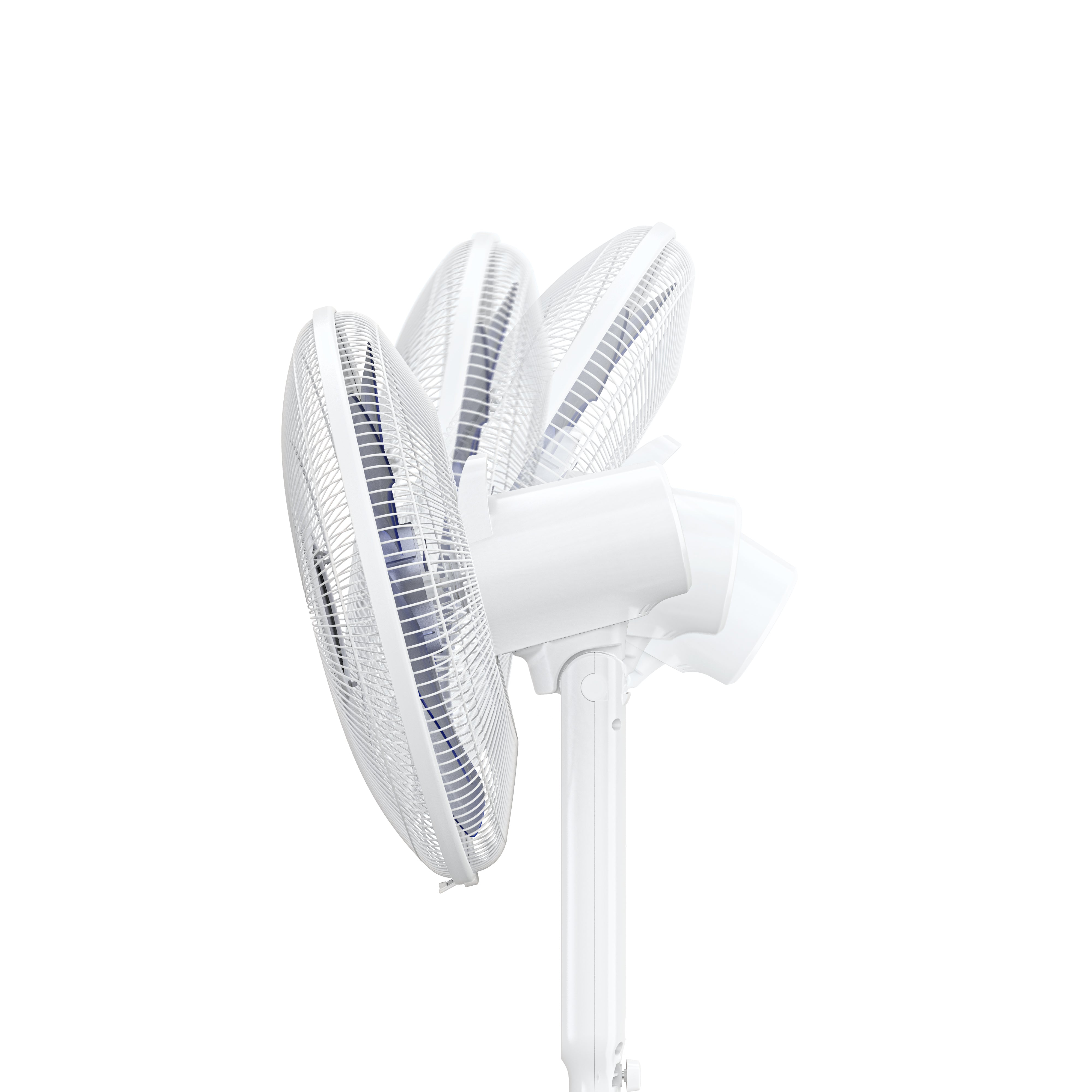 16" Pedestal Fan - Low Energy DC Motor with Remote Control - White