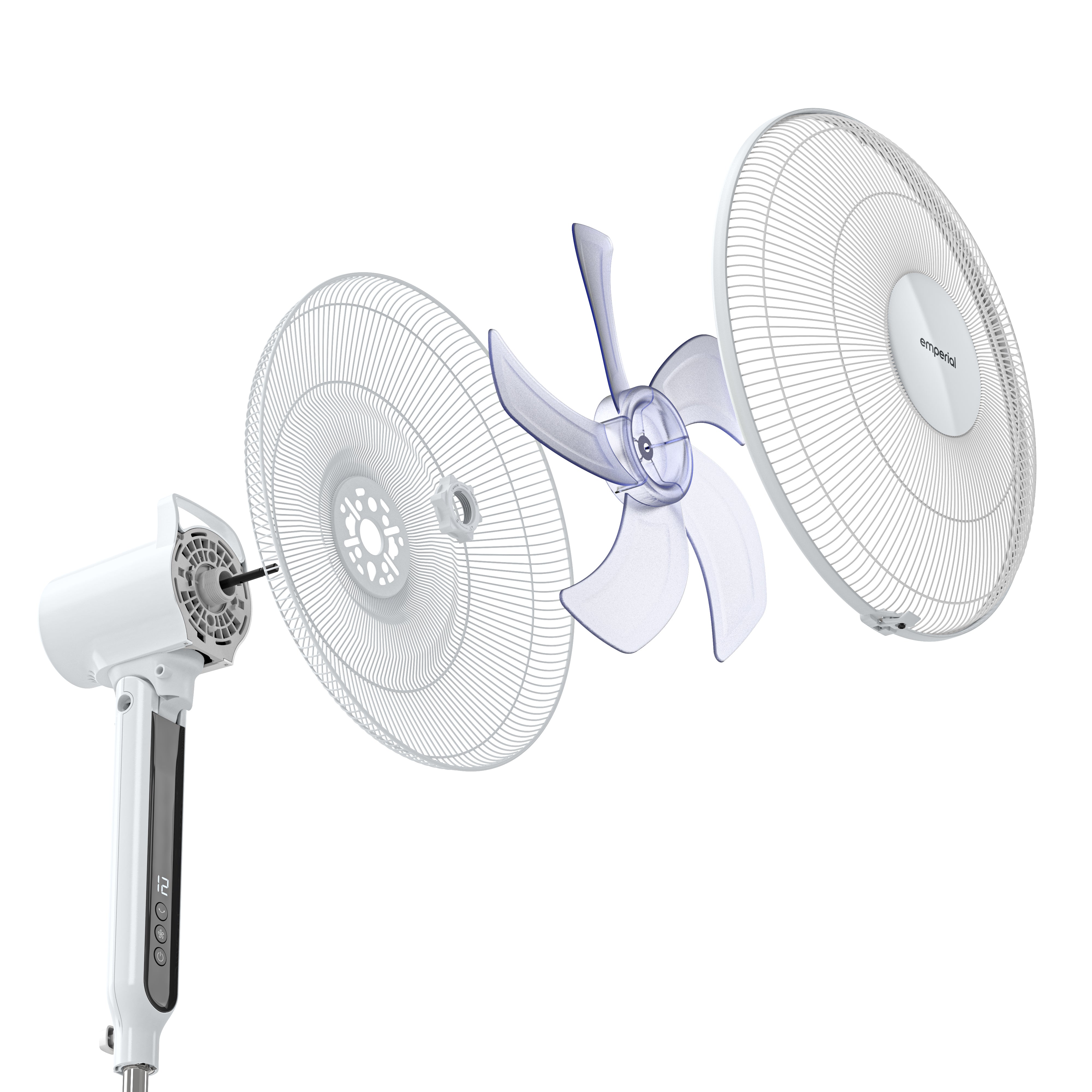 16" Pedestal Fan - Low Energy DC Motor with Remote Control - White