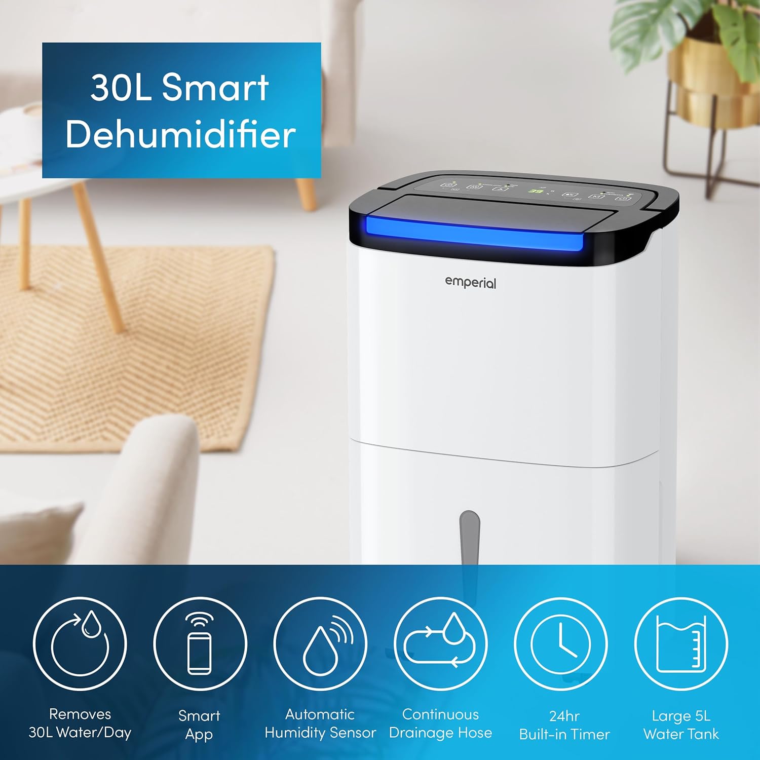 30L Dehumidifier with Smart App & Remote Control