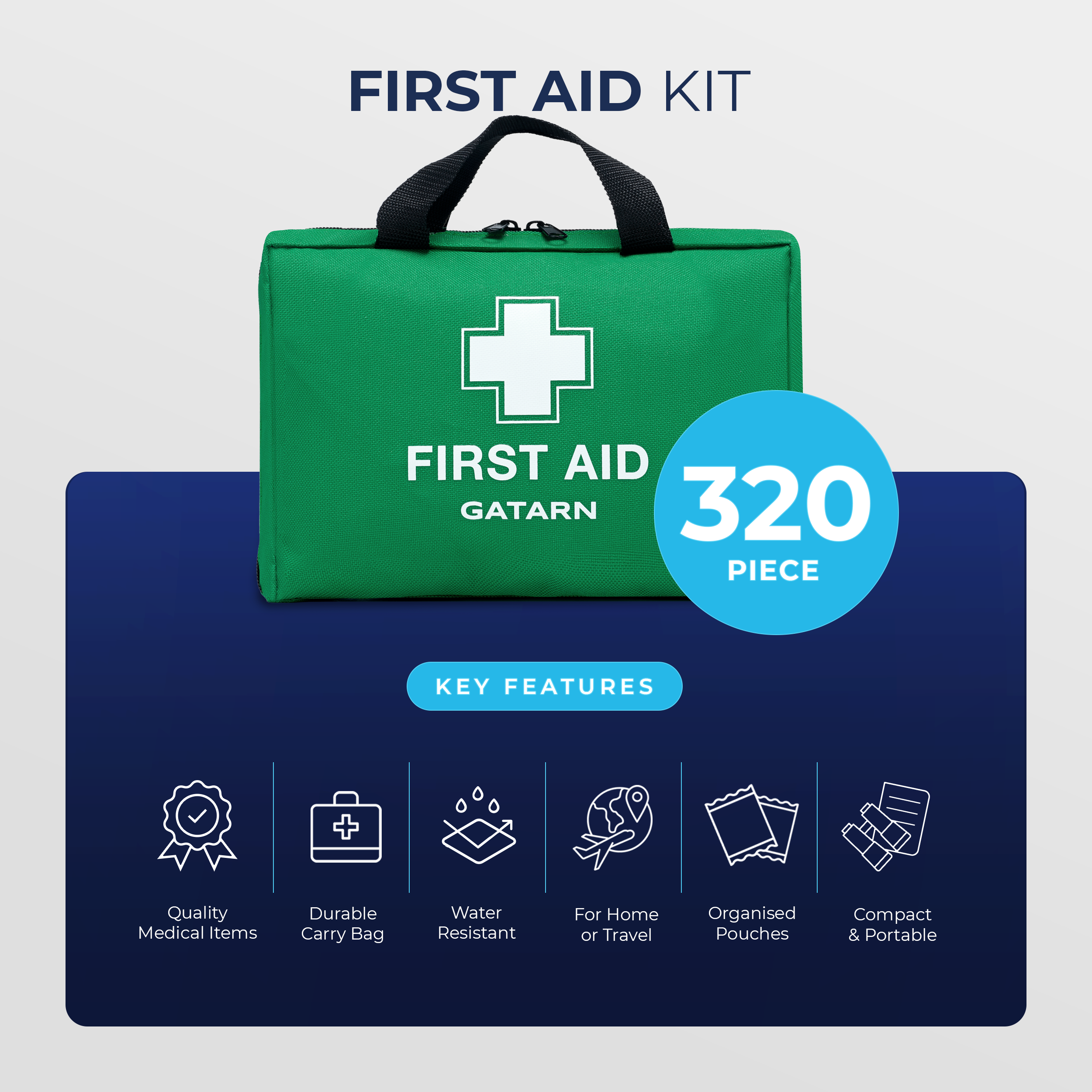 320 Piece First Aid Kit Bag