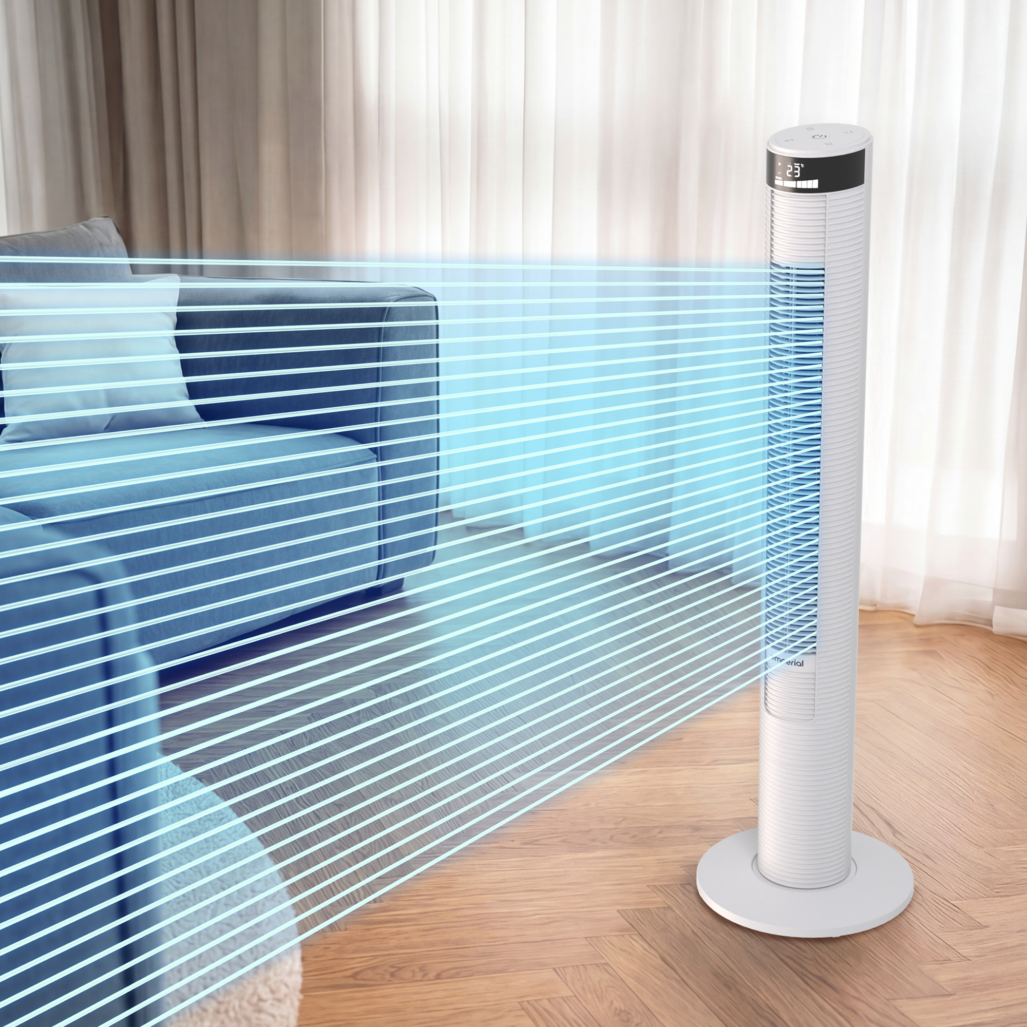 46" Oscillating Tower Fan - White