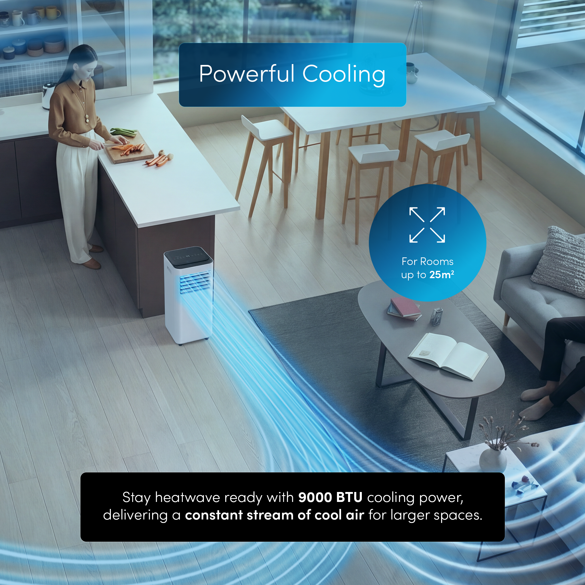 9000 BTU 4-in-1 Portable Air Conditioner Unit