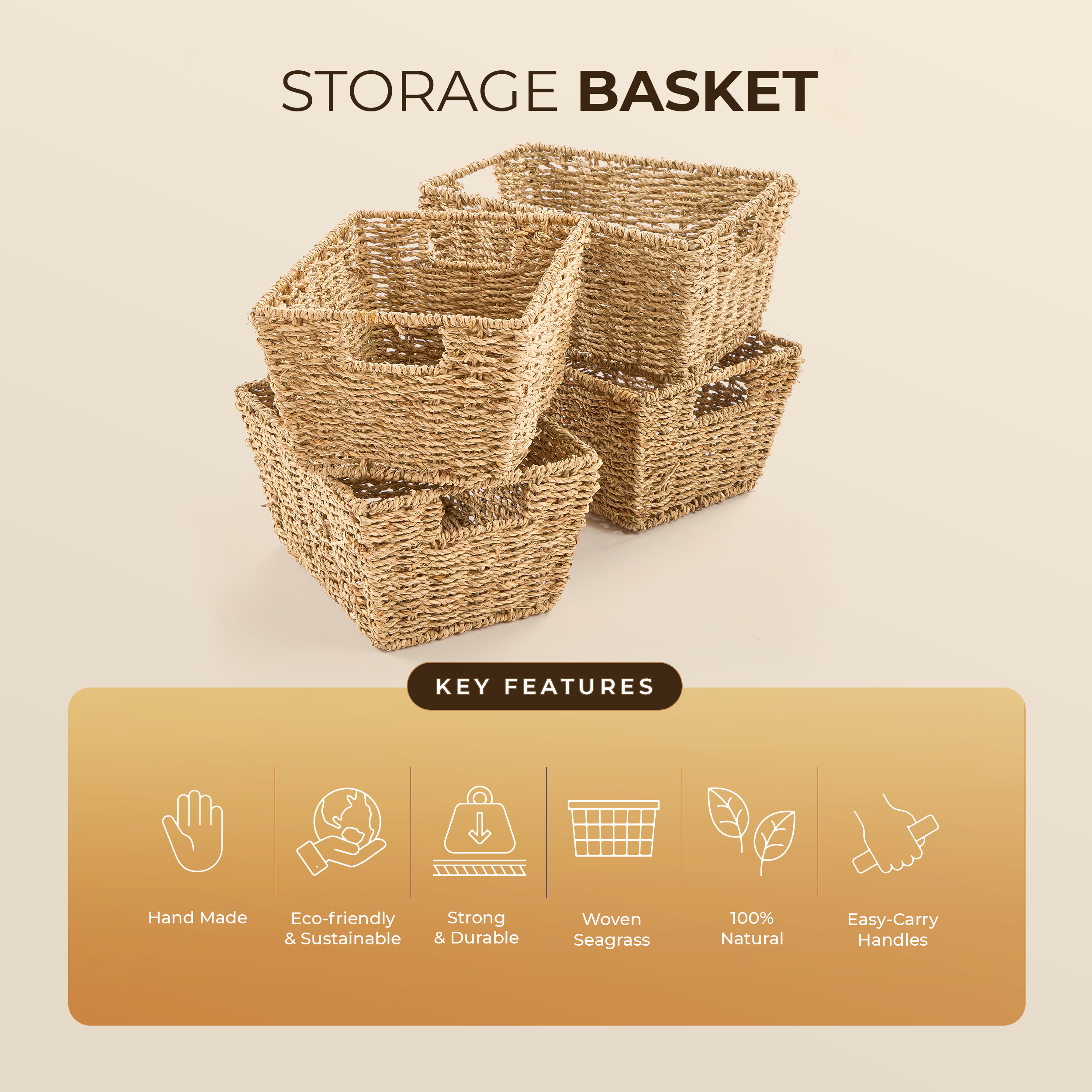 Seagrass Storage Baskets – Set of 4