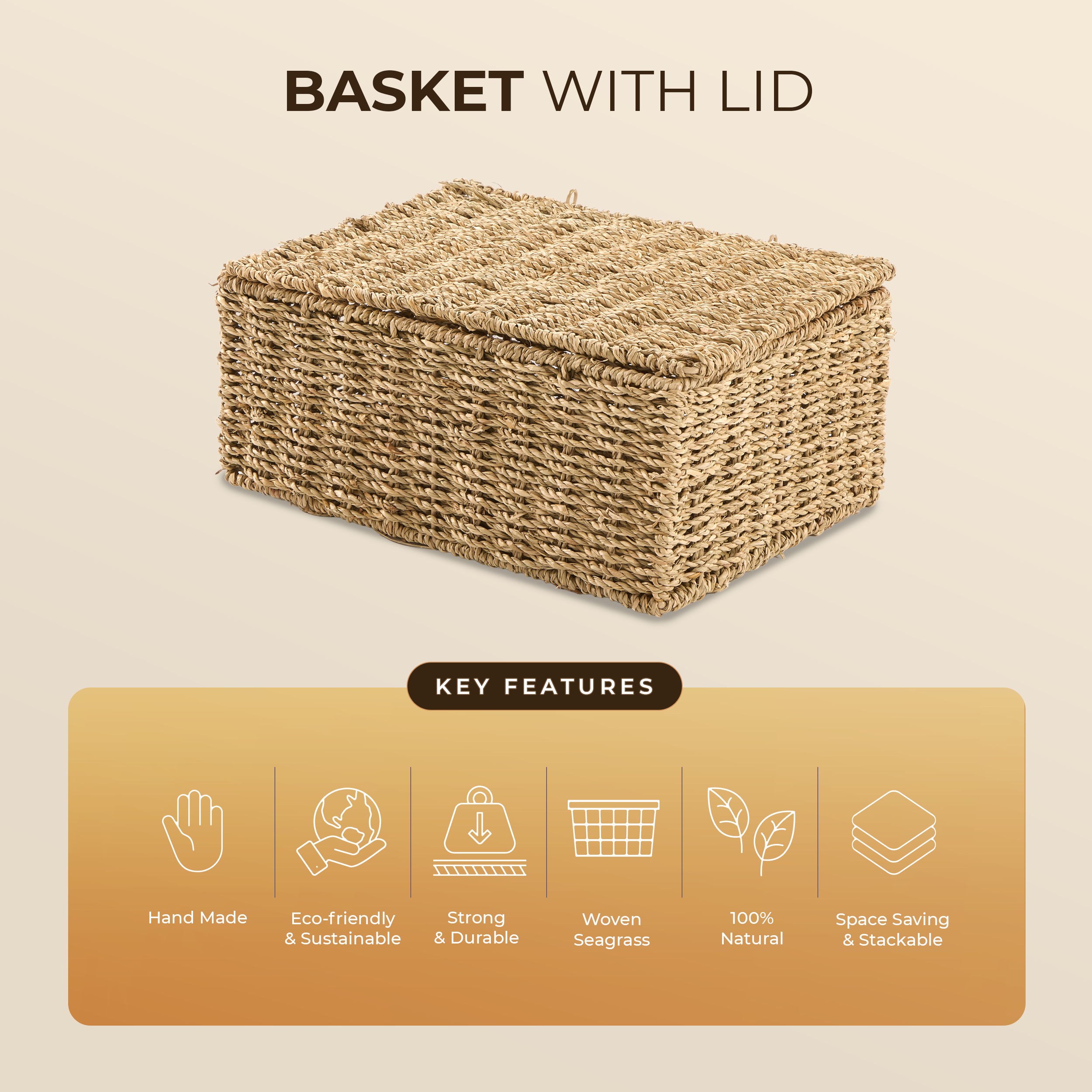 Seagrass Storage Boxes With Lids