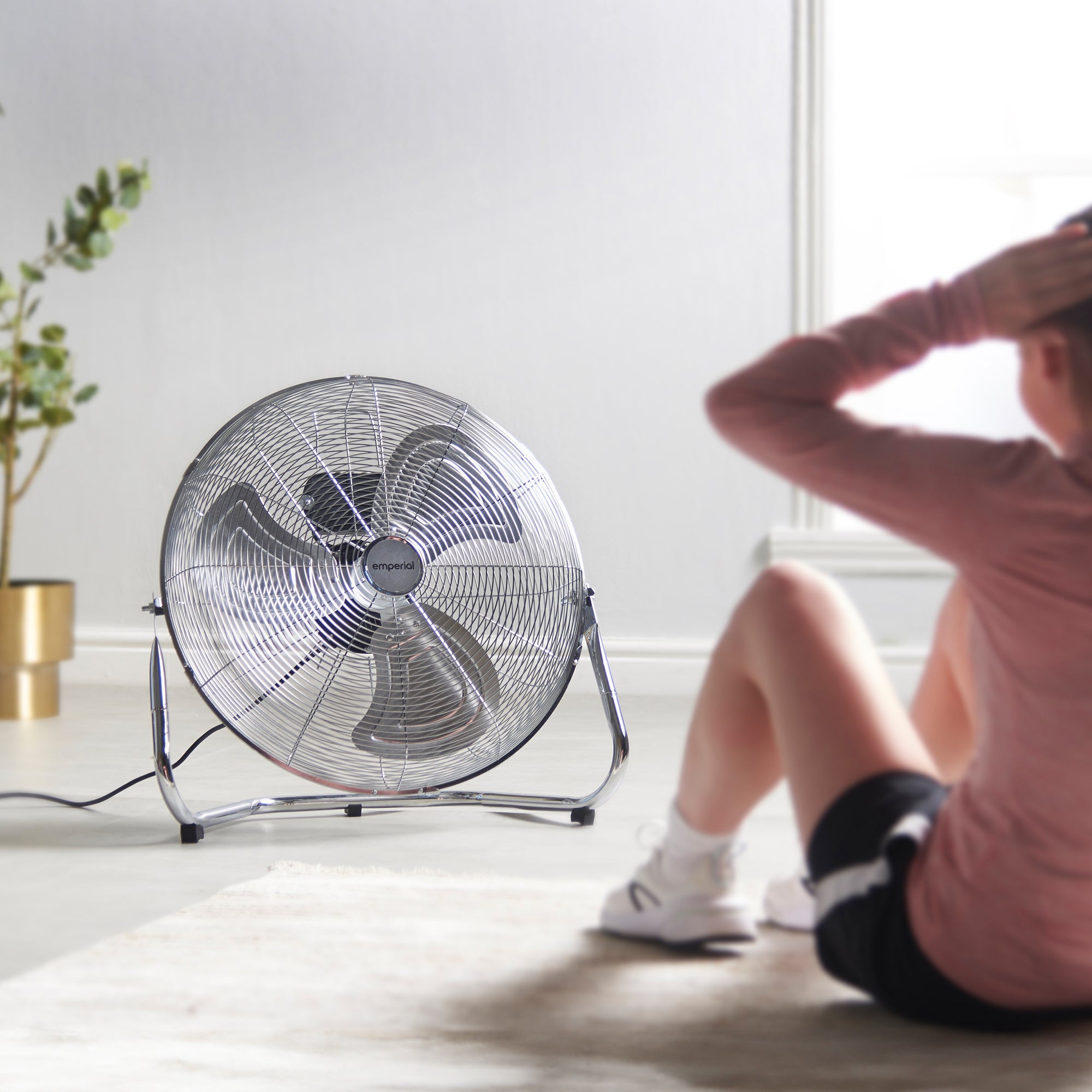 20" Chrome Gym Floor Fan