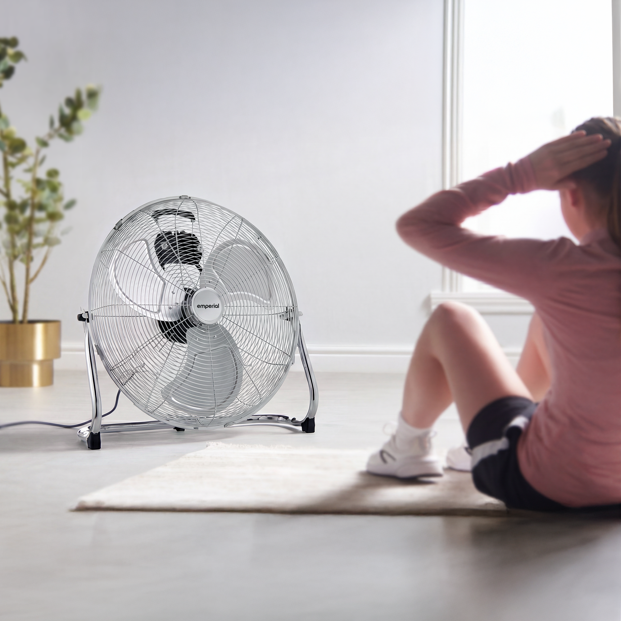 20" Chrome Gym Floor Fan