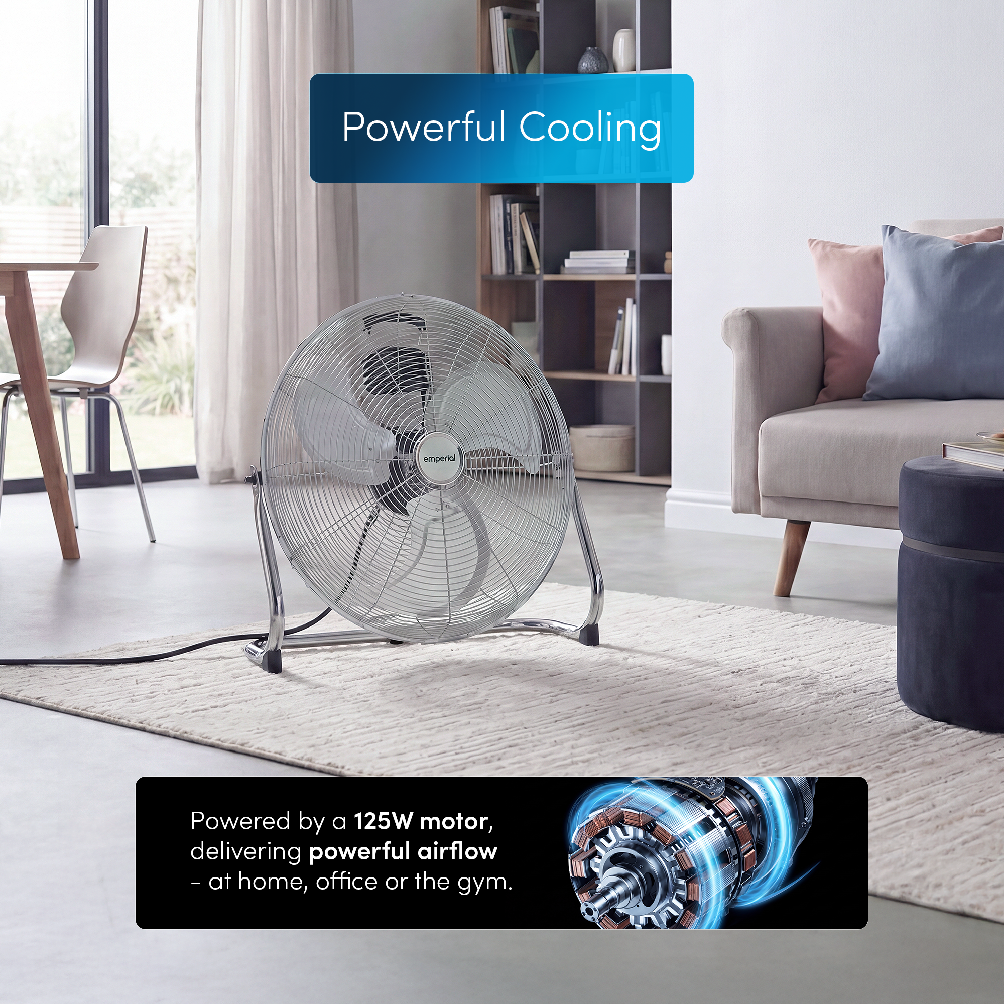 20" Chrome Gym Floor Fan