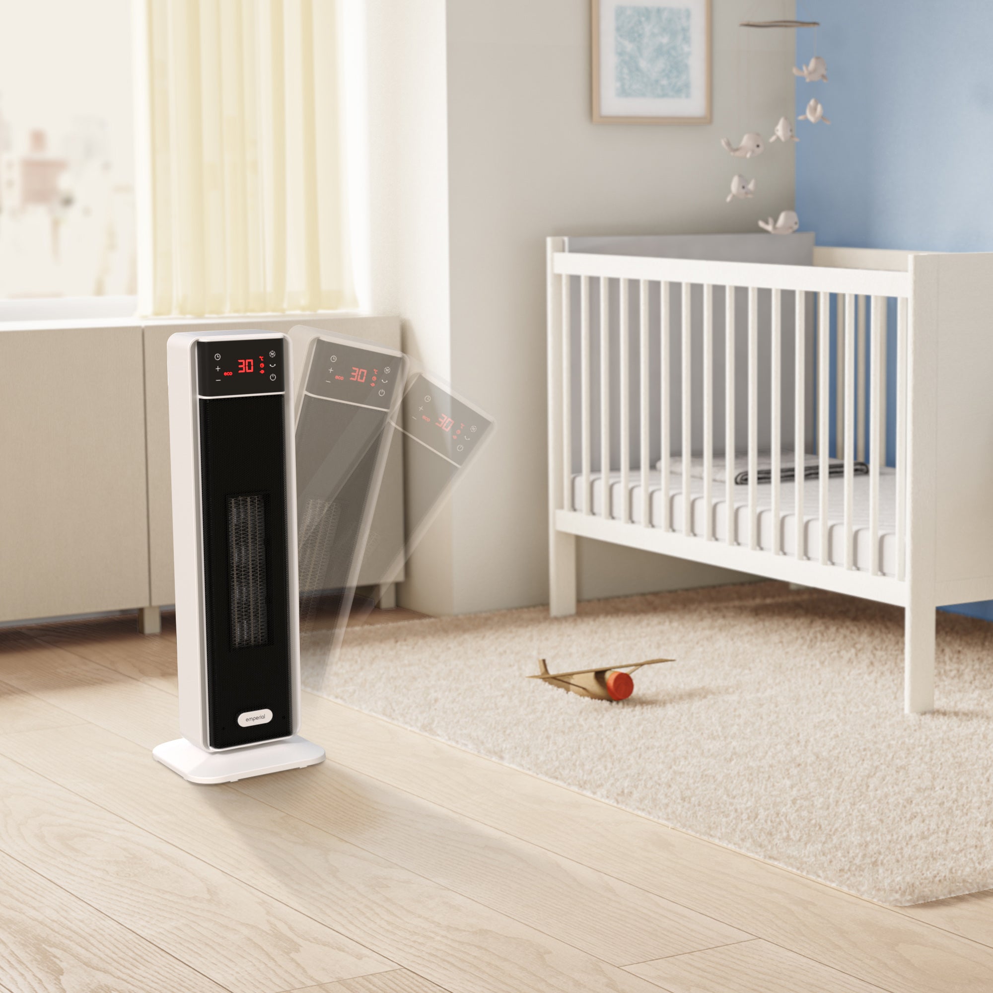 Tower Ceramic Fan Heater with Automatic Oscillation - 2000W