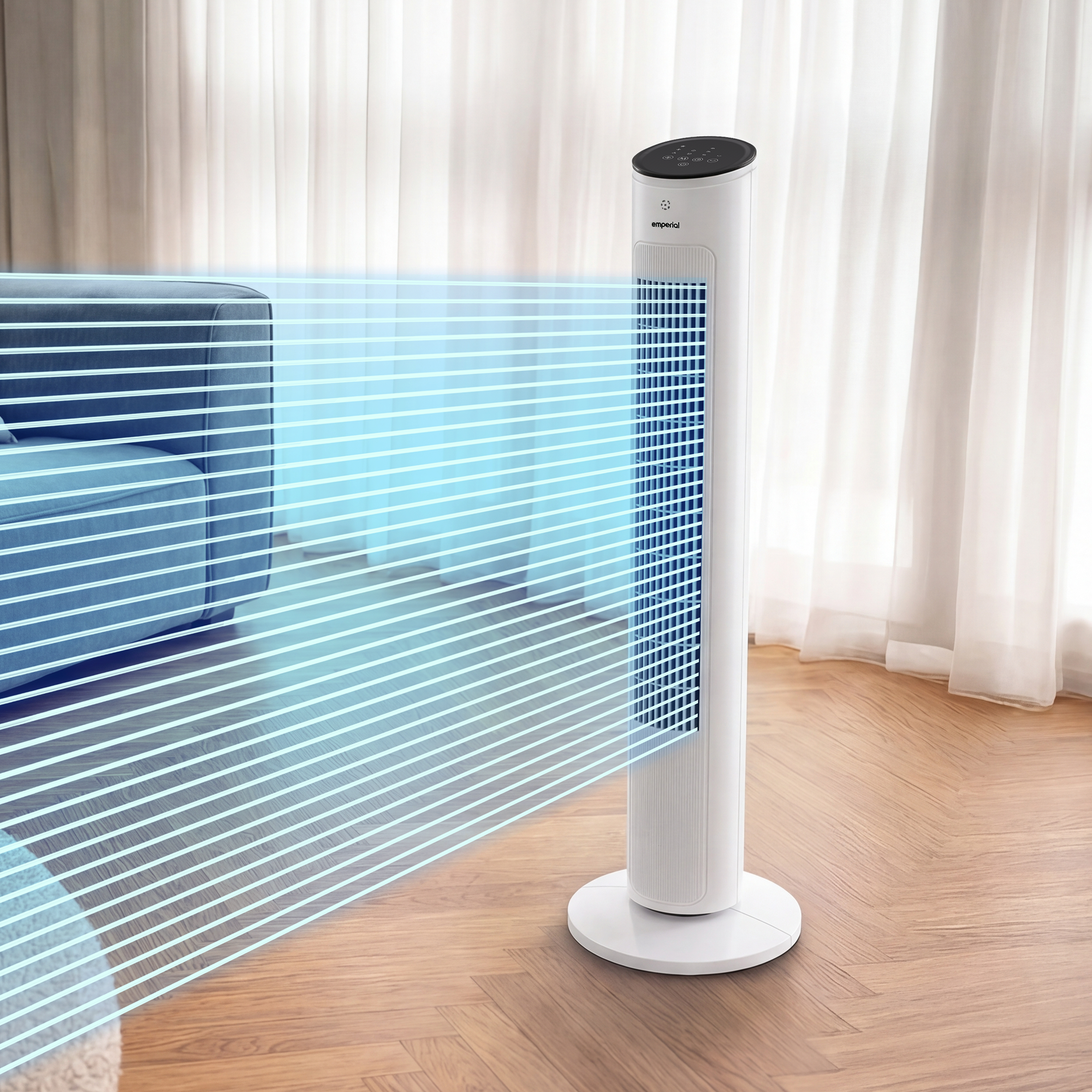 40" Oscillating Tower Fan - White