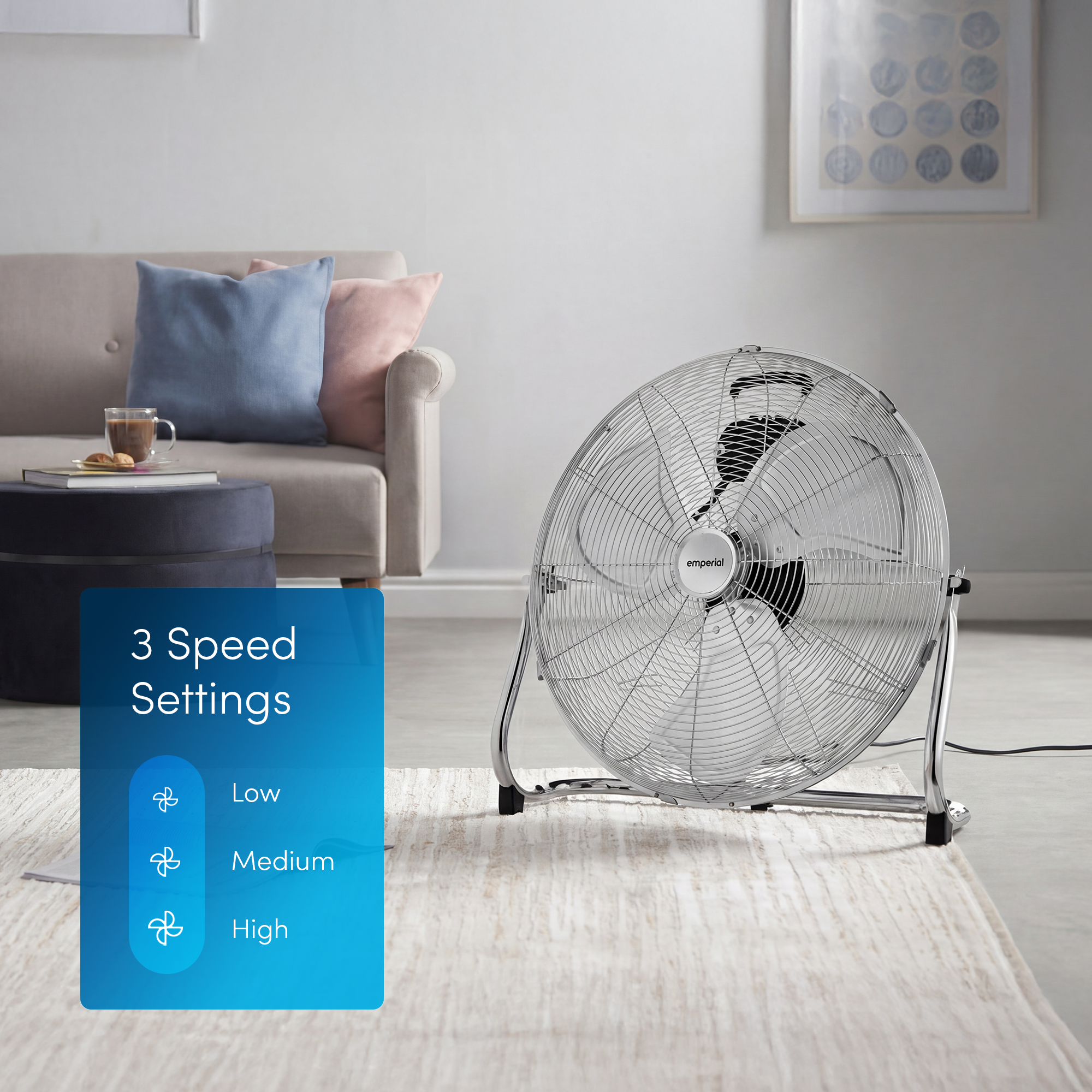 20" Chrome Gym Floor Fan