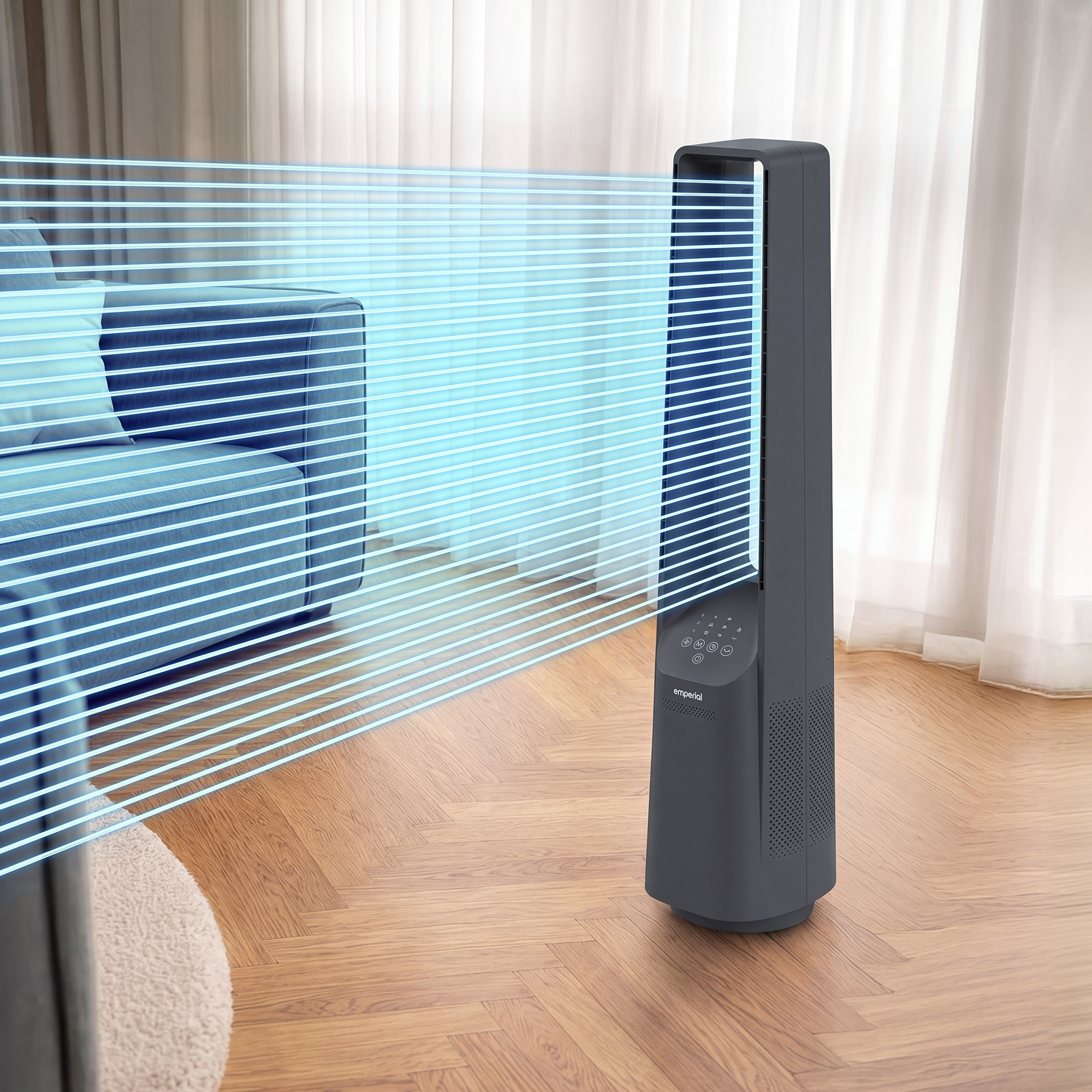 40" Bladeless Tower Fan - Black