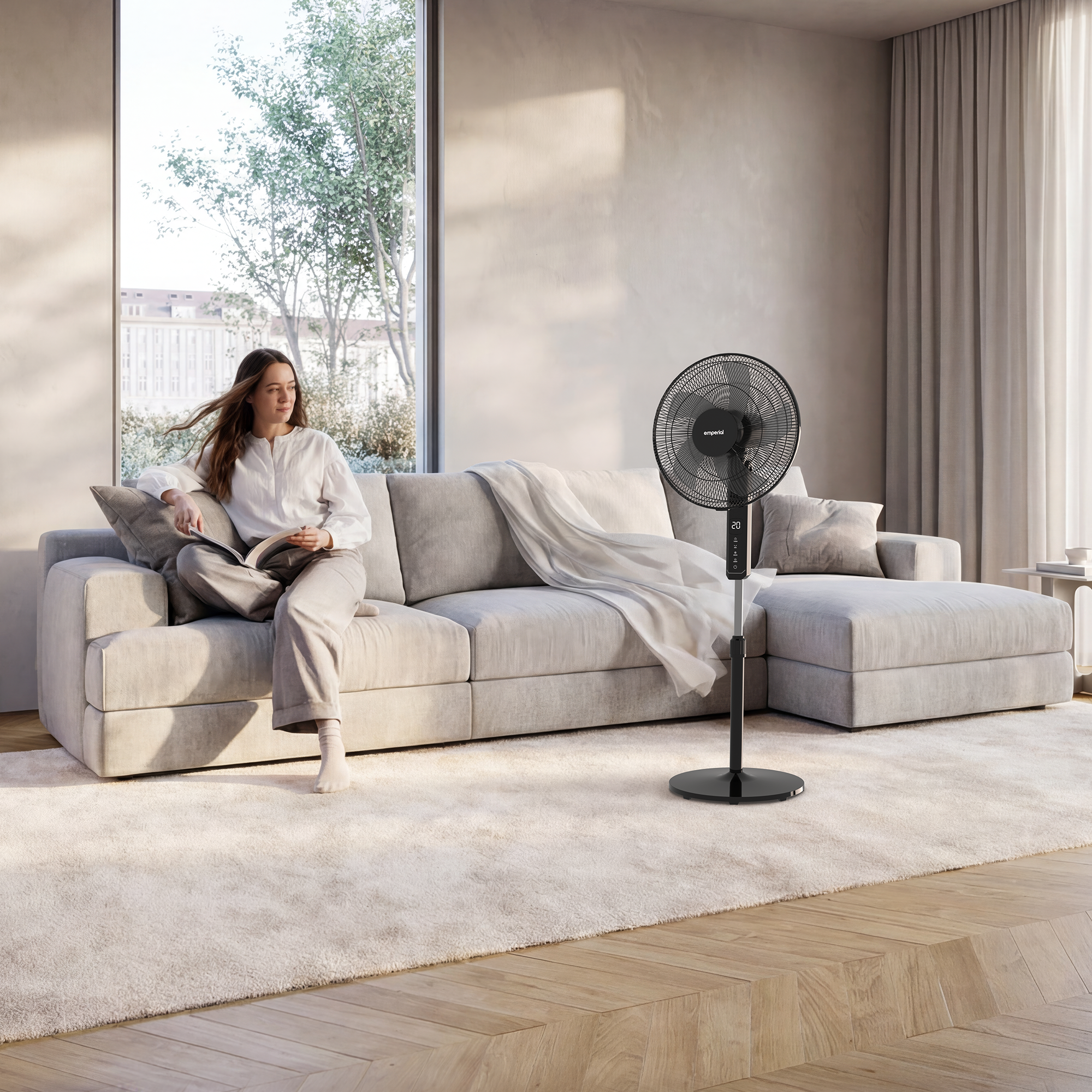 16" Pedestal Fan - Low Energy DC Motor - Black