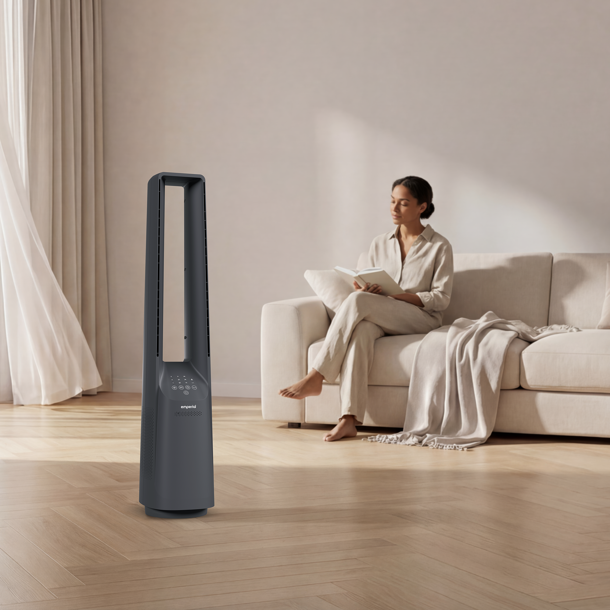 40" Bladeless Tower Fan - Black