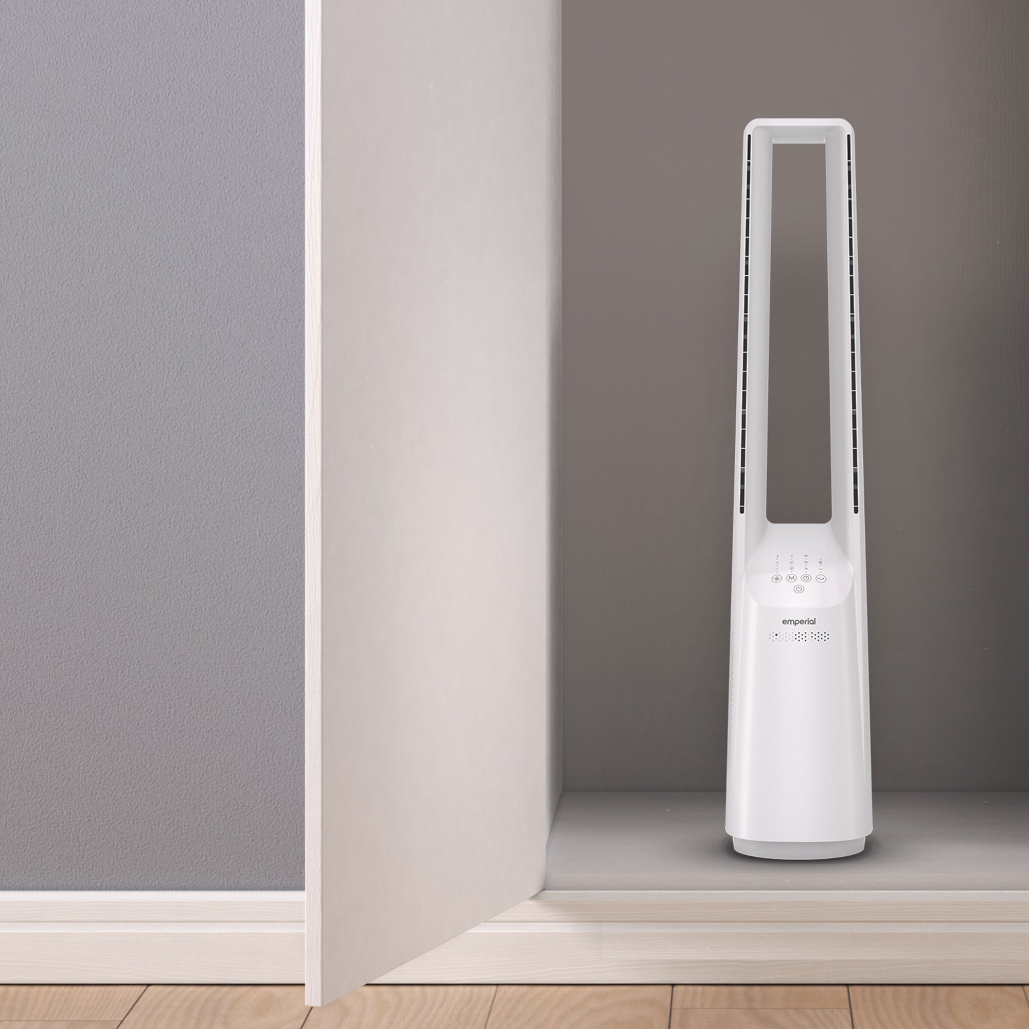 40-Inch Bladeless Tower Fan With HEPA Air Purifier – Remote Control, Oscillating, Timer – UML-050