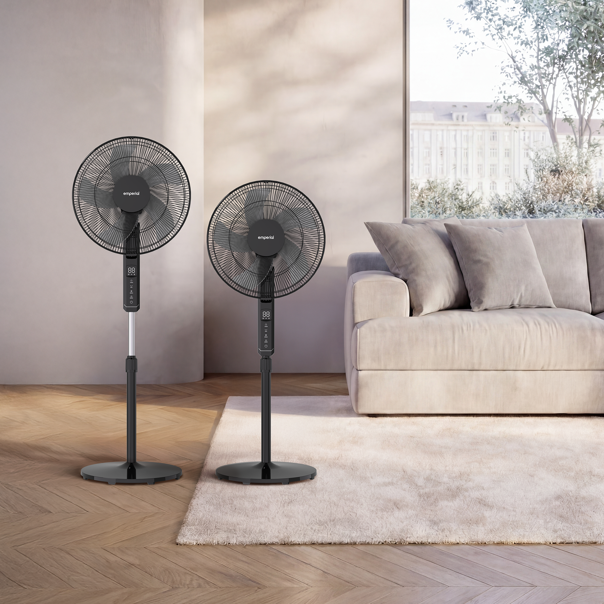 16" Pedestal Fan - Low Energy DC Motor - Black