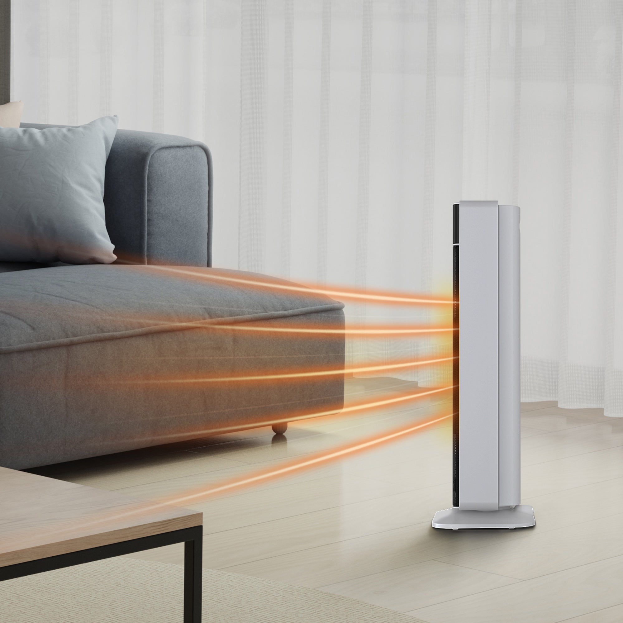 Tower Ceramic Fan Heater with Automatic Oscillation - 2000W