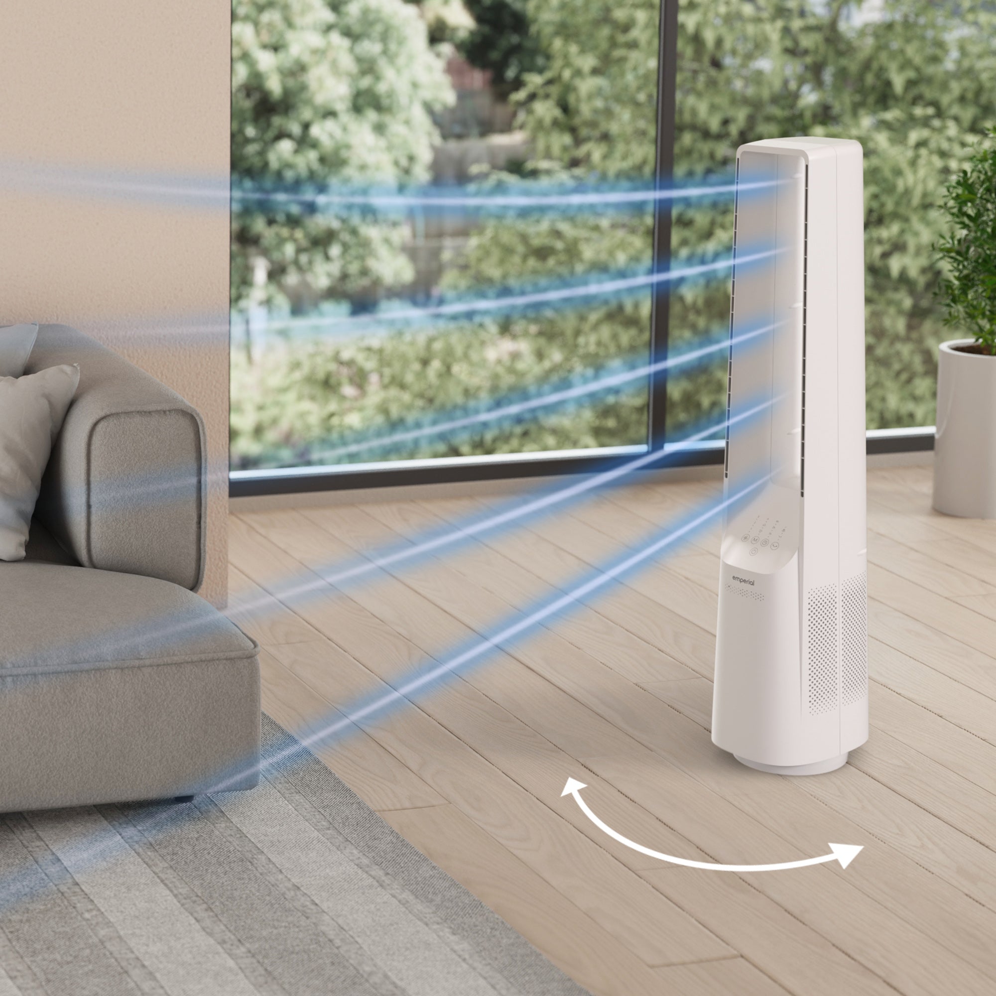 40" Bladeless Tower Fan - White