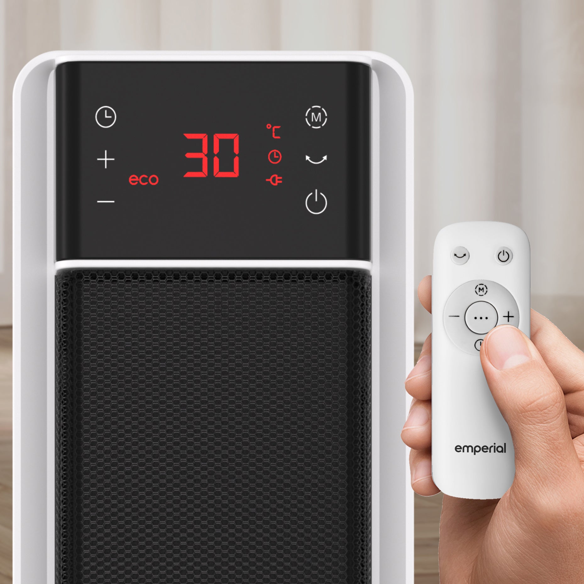 Tower Ceramic Fan Heater with Automatic Oscillation - 2000W