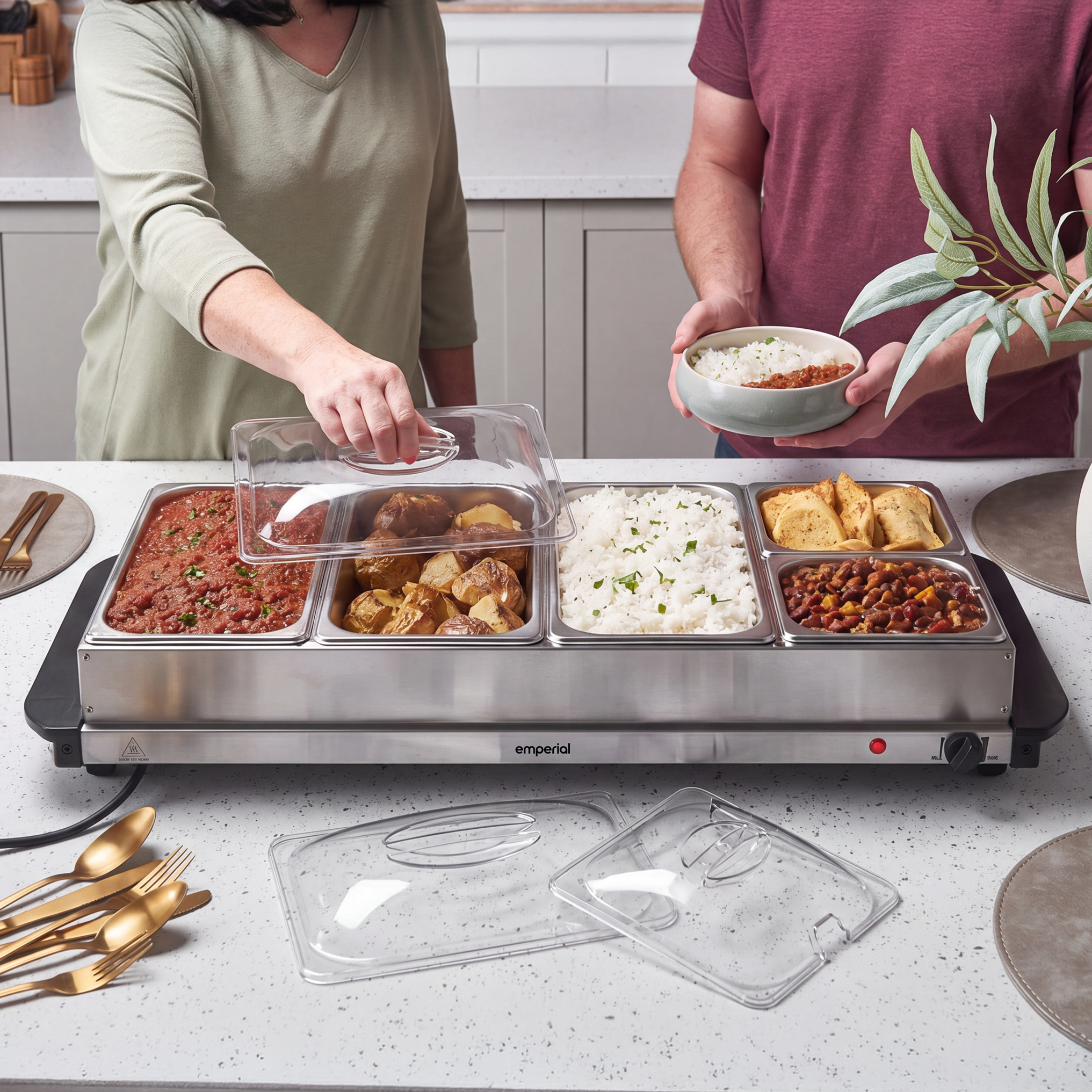 Buffet Warmer 5 Pan Food Server