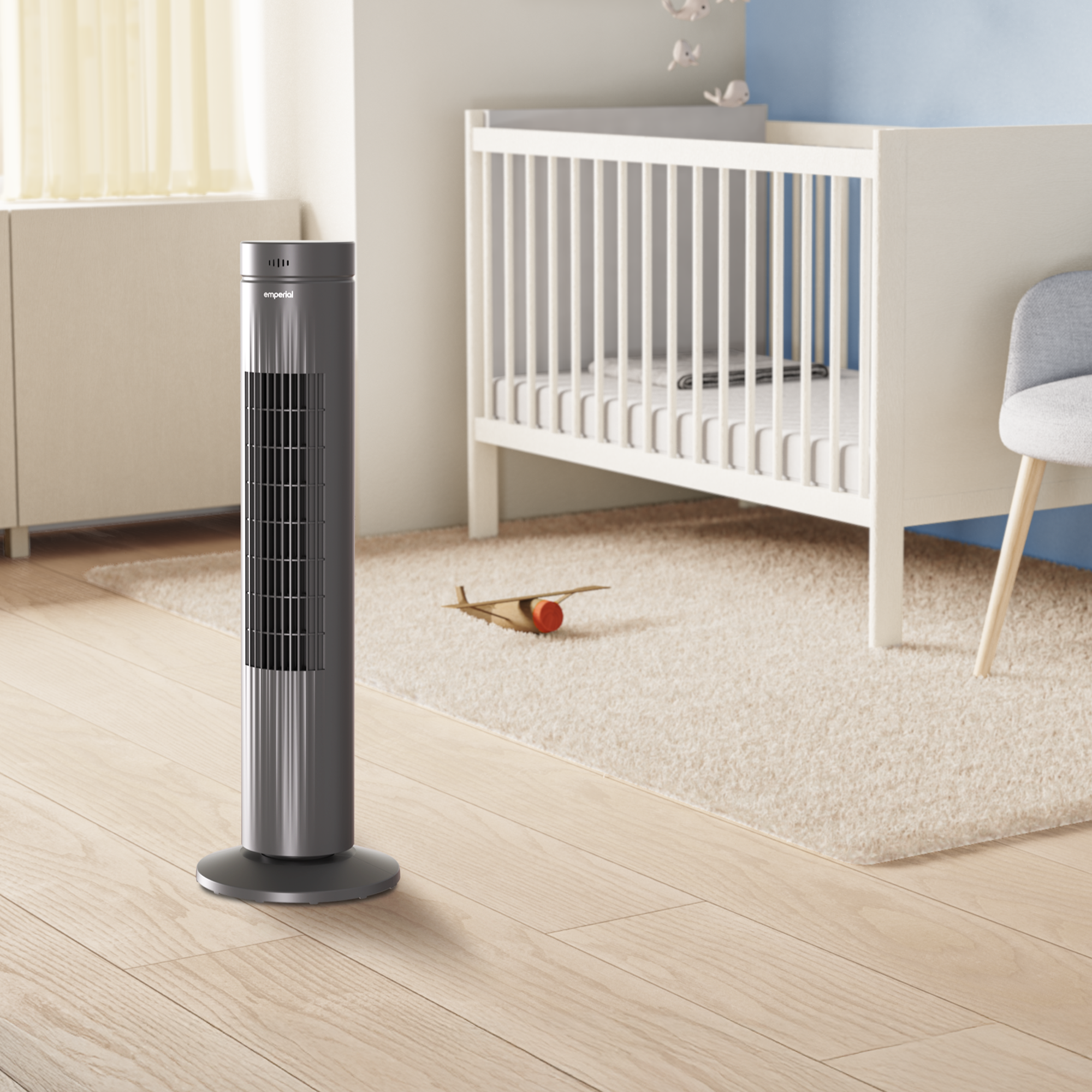30" Oscillating Tower Fan - Grey