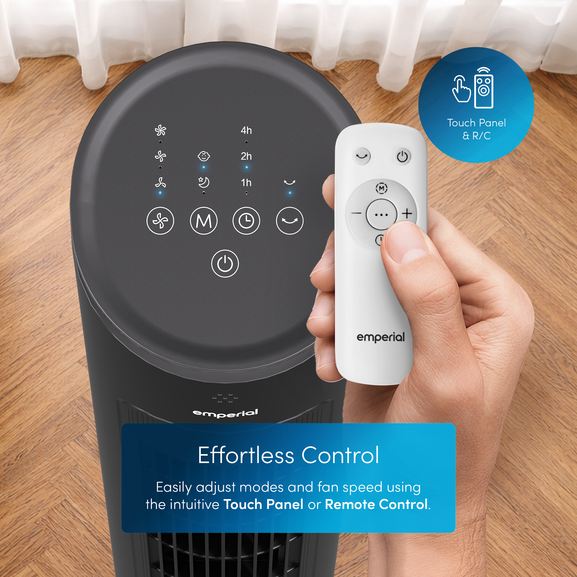 40" Oscillating Tower Fan - Black