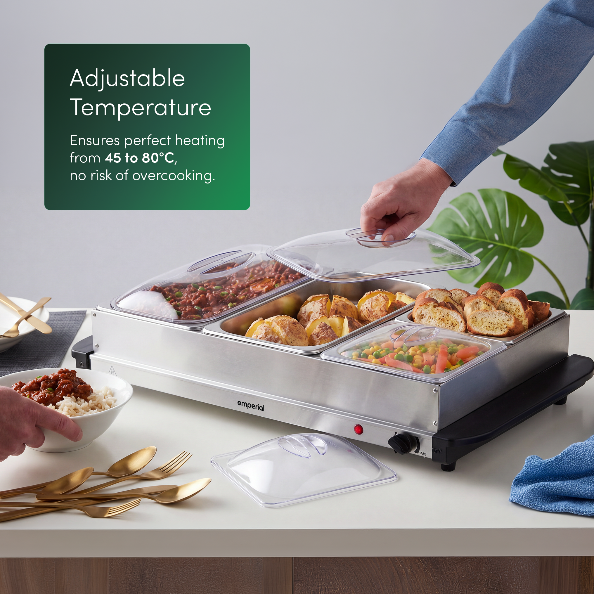 Buffet Warmer 4 Pan Food Server