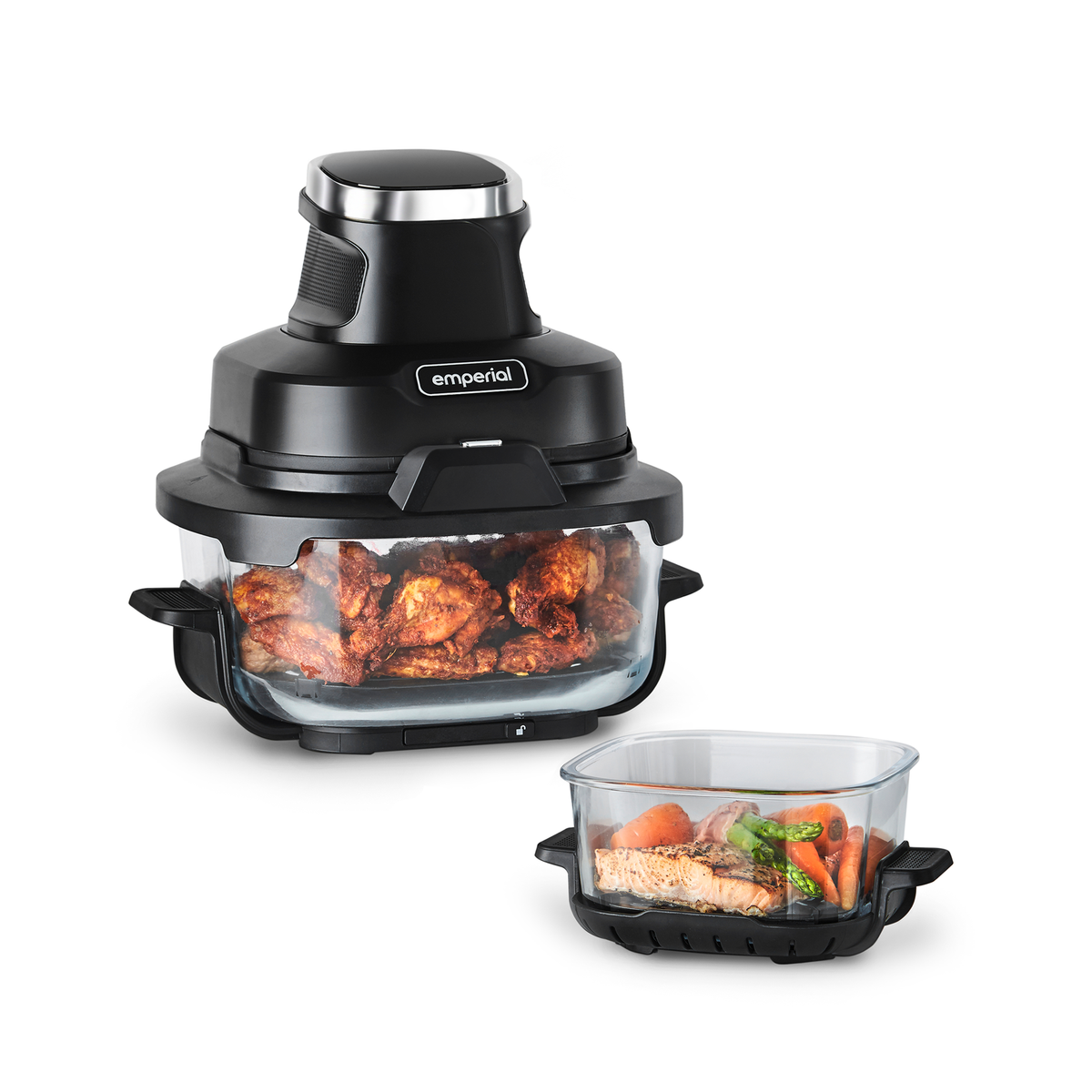 Cooksy™ 4-in-1 Portable Glass Air Fryer - Black