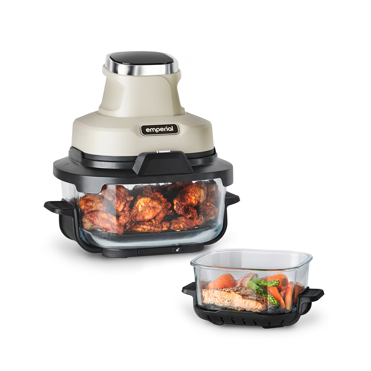 Cooksy™ 4-in-1 Portable Glass Air Fryer - Stone