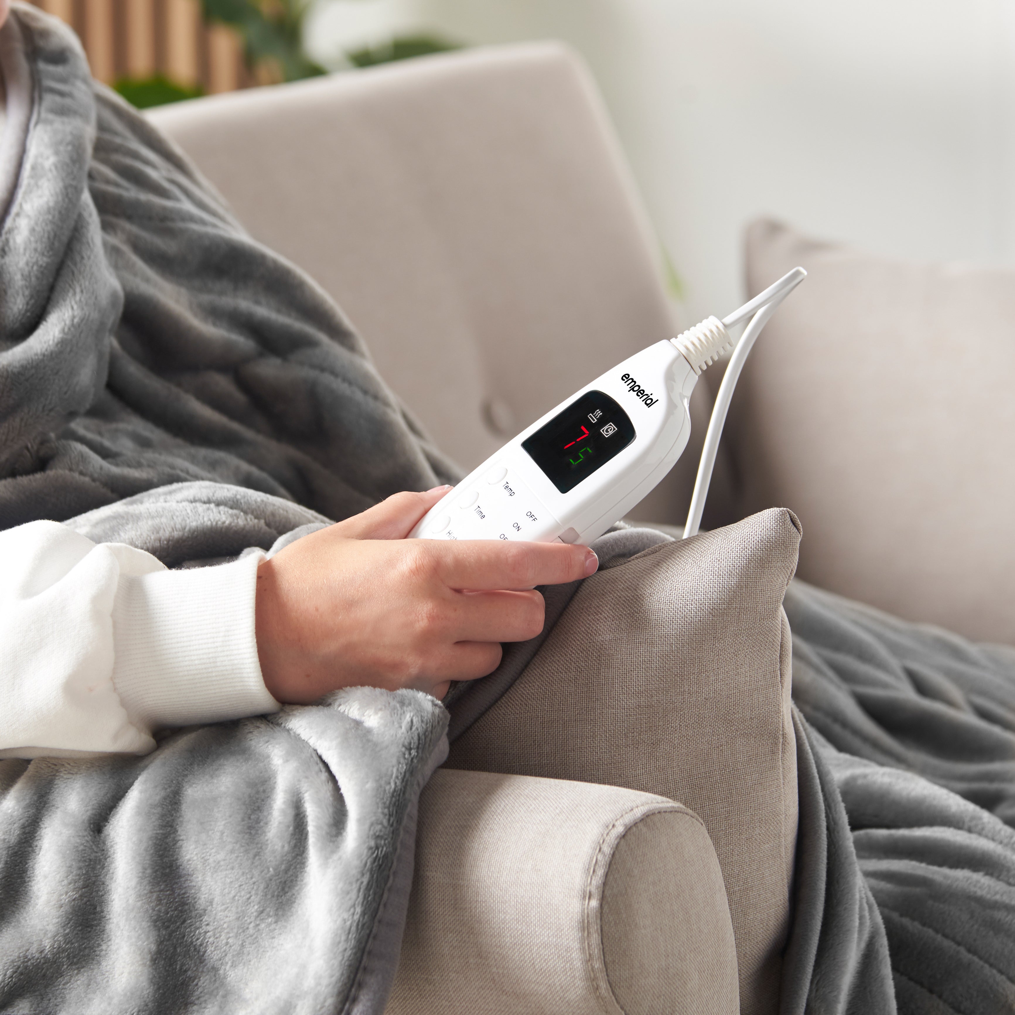Electric Heated Throw Blanket - Grey