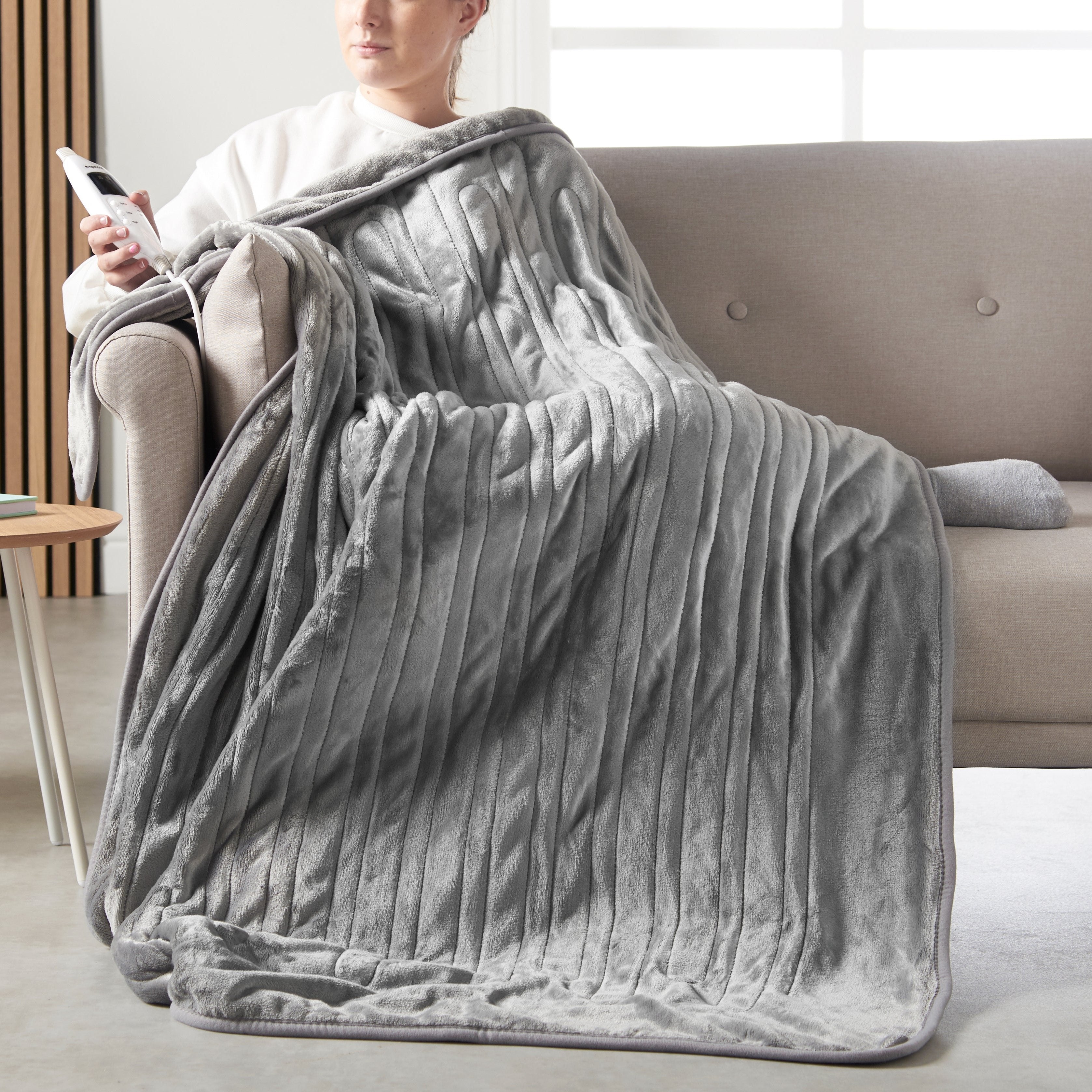 Electric Heated Throw Blanket - Grey